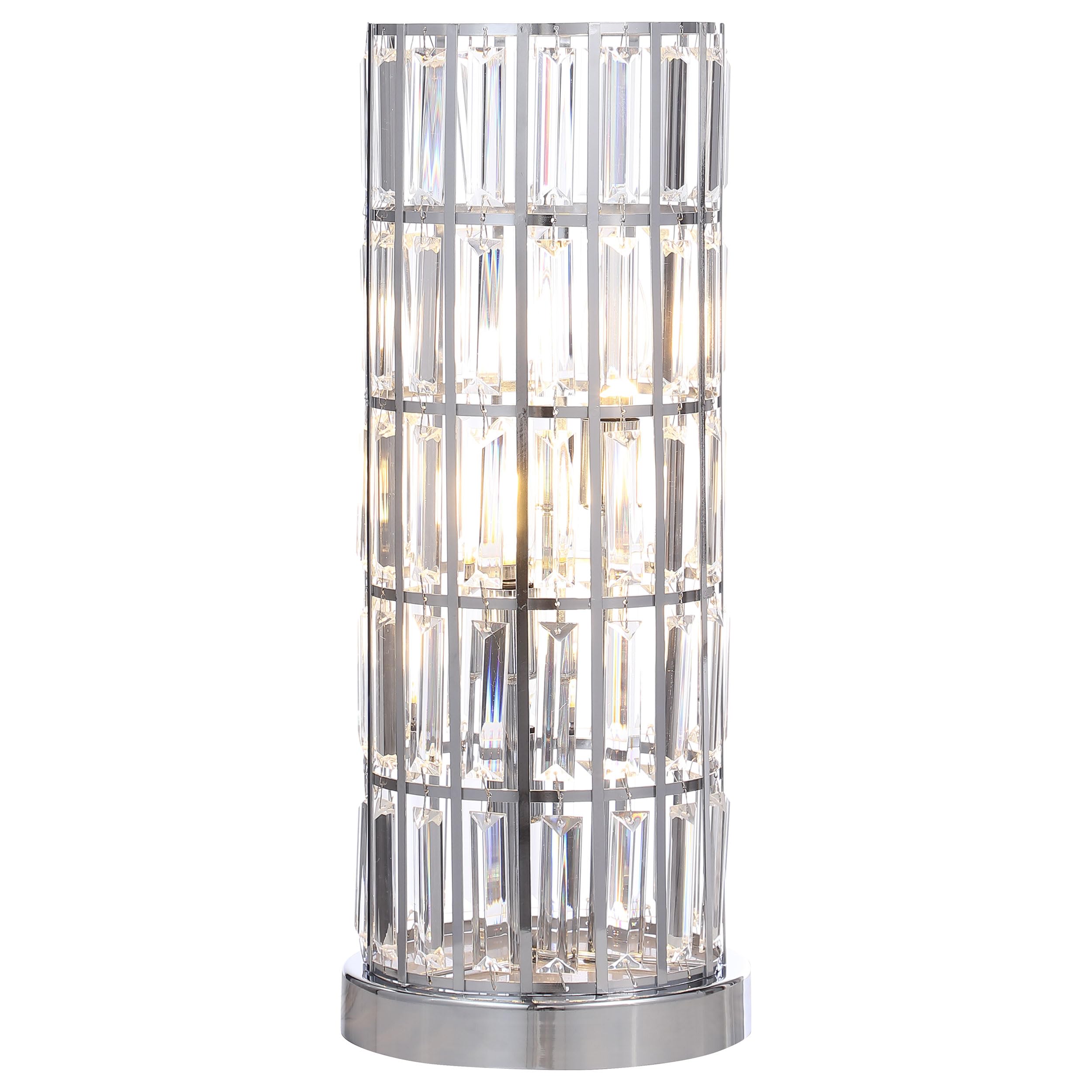 Coaster Home Furnishings Wanda 20-Inch Crystal Shade Bedside Table Lamp Silver