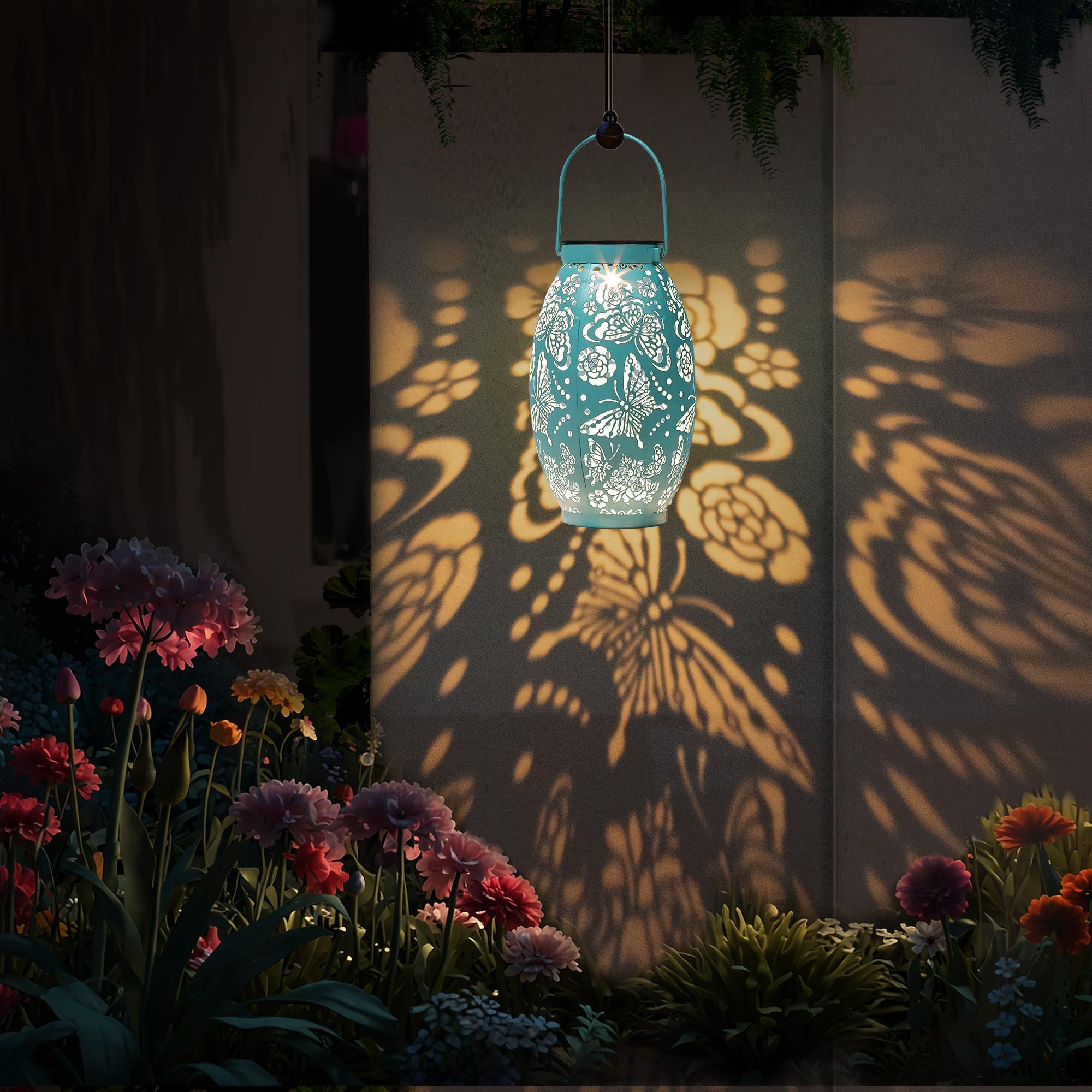 Butterfly Solar Lanterns, Gifts For Women Mom Birthday, Butterfly Decorations For Garden Patio Yard Porch Decor, Hanging Solar Lanterns, Big Metal Butterfly Solar Lights Outdoor Waterproof
