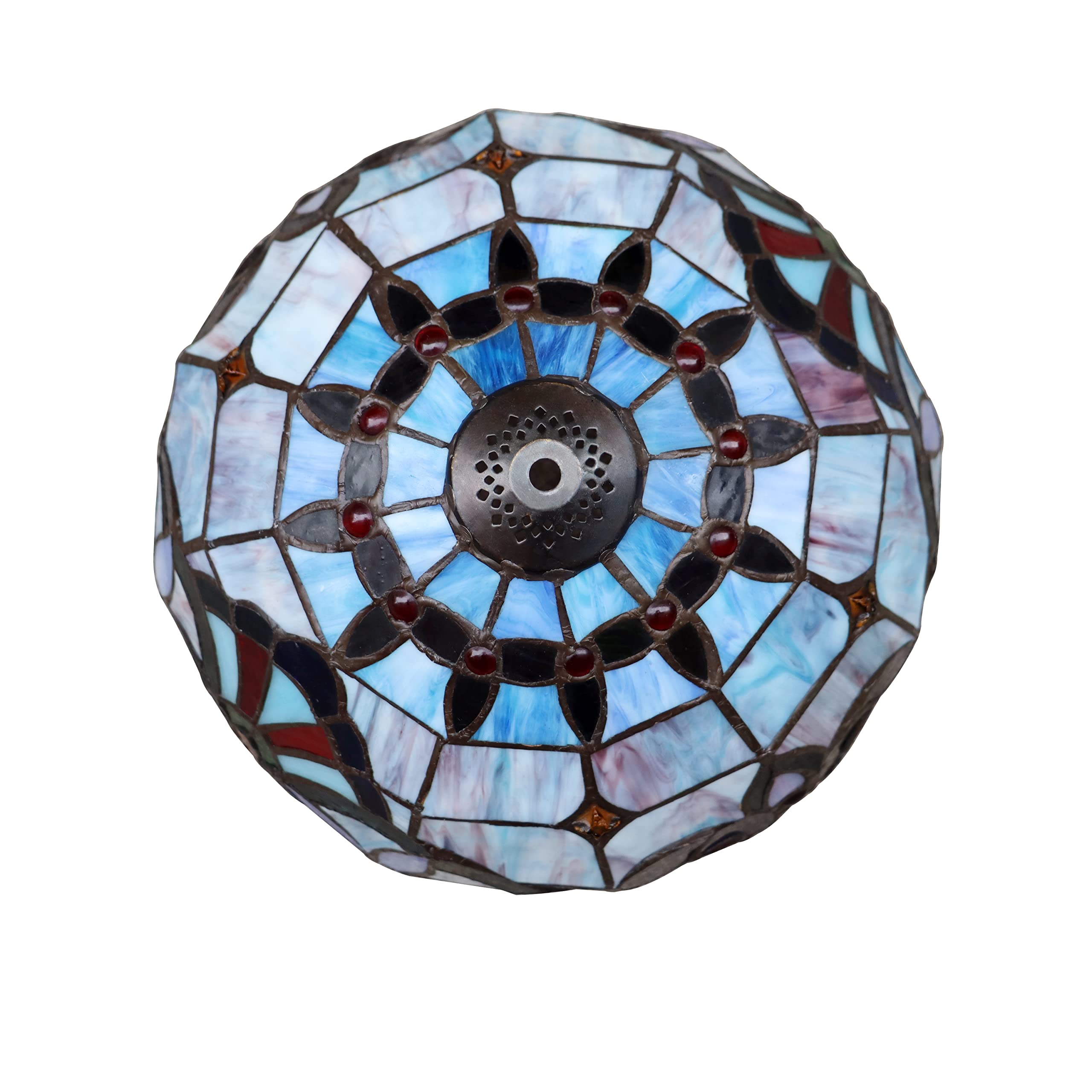 Chloe Lighting Table Lamp, Victorian-Style, Dark Bronze, Glass, 12in Wide, Model CH3T381VB12-TL1, Multicolor