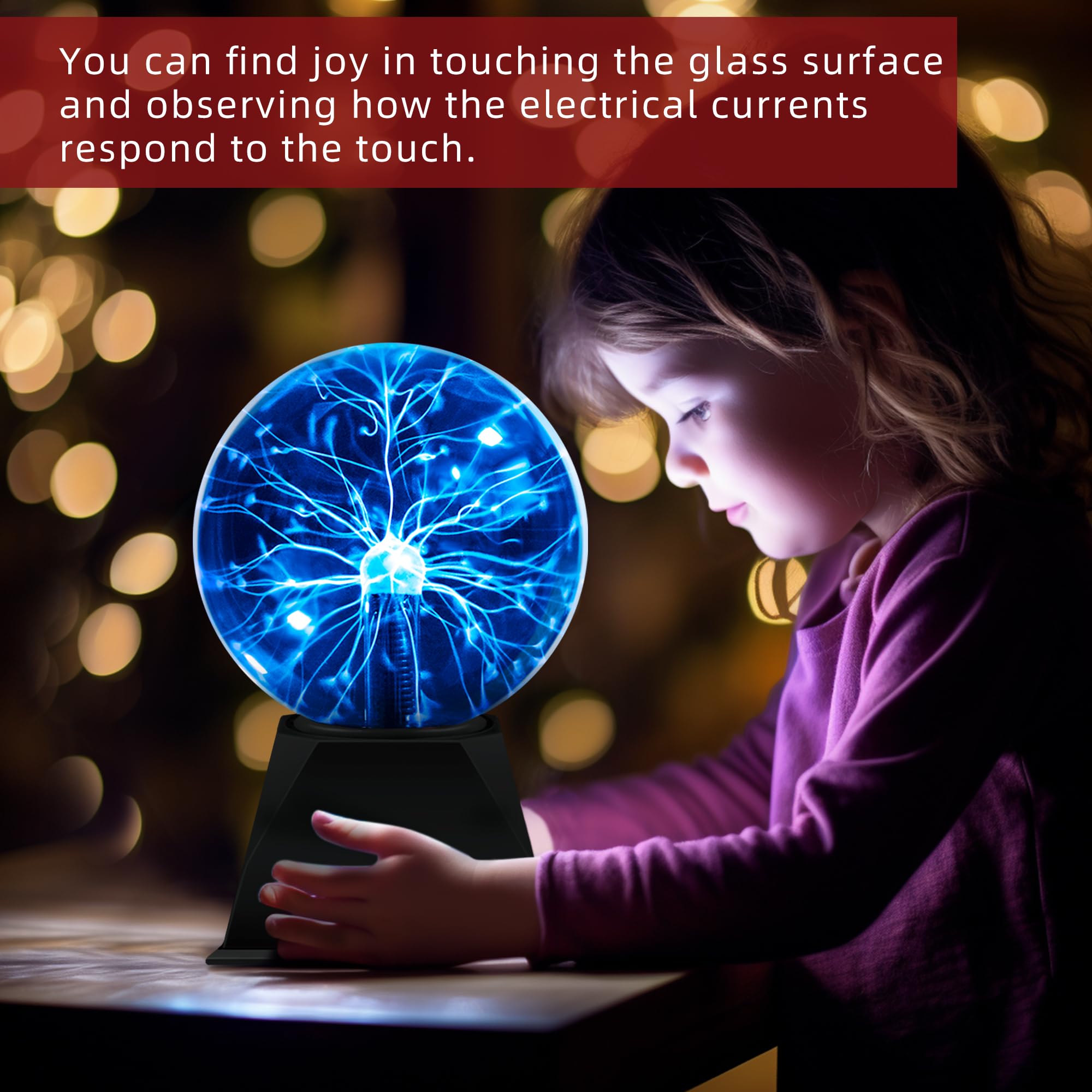 Flashmen Plasma Ball Lamp 5 Inch Science Toy Touch & Sound Sensitive Plasma Globe Extra Large Lightning Ball Bedroom Decor Lamp Novelty Present