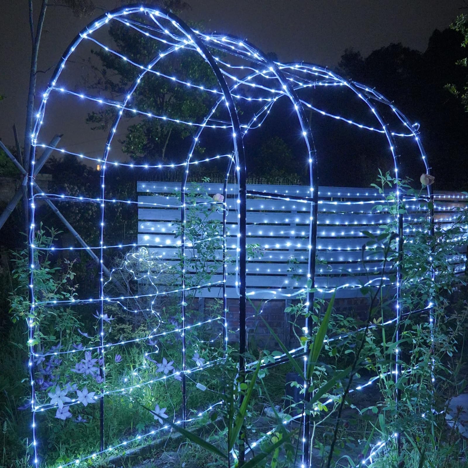 YEGUO Solar String Lights, 72ft 200 LED, Waterproof, White PVC Tube