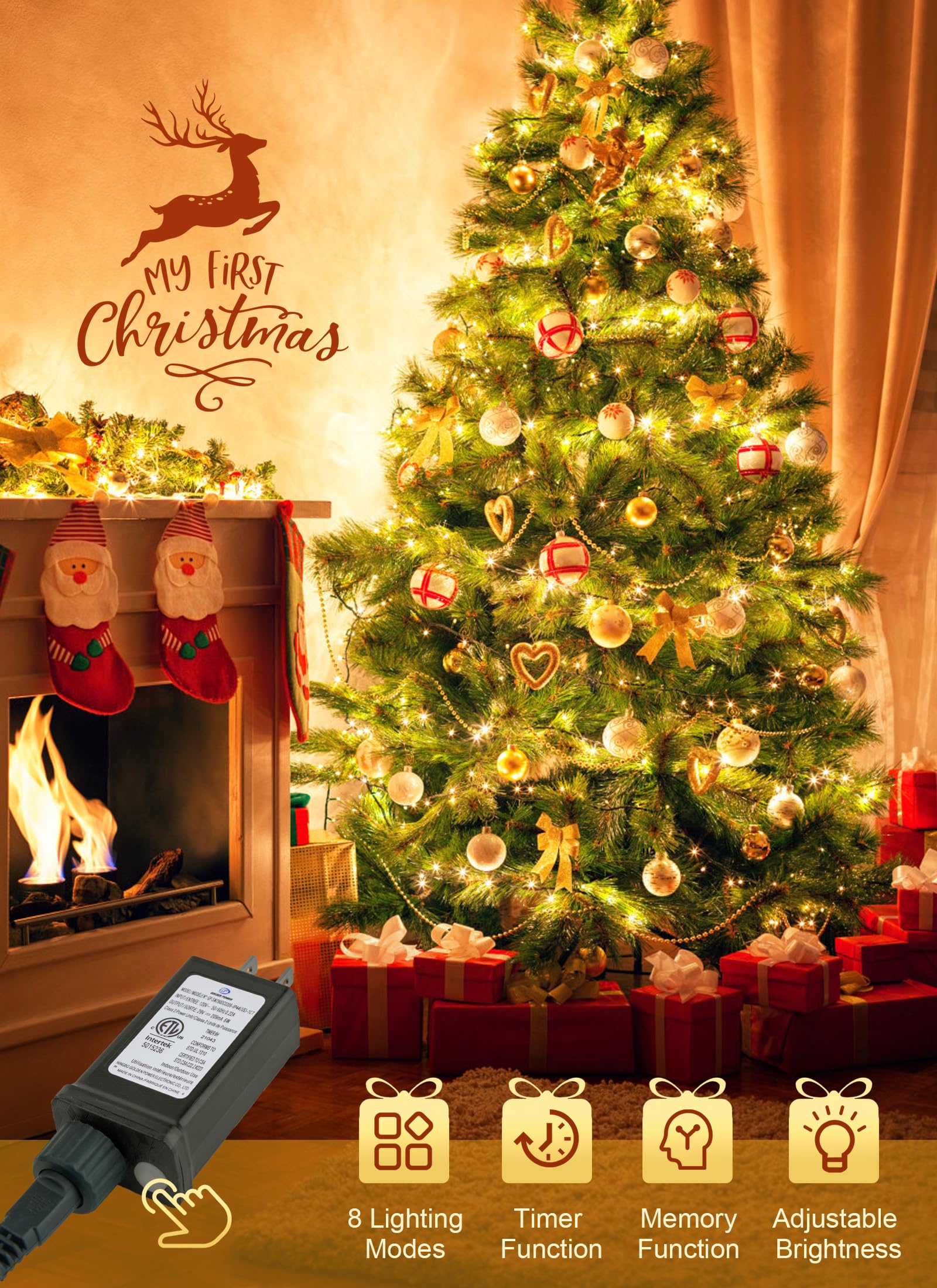 Christmas Lights Outdoor Cluster Lights - 1000Leds 50Ft 4X Bright 8 Modes Timer Remote, Waterproof Plug In Fairy String Lights, Christmas Tree Lights For Garland Window Xmas Decorations, Warm White