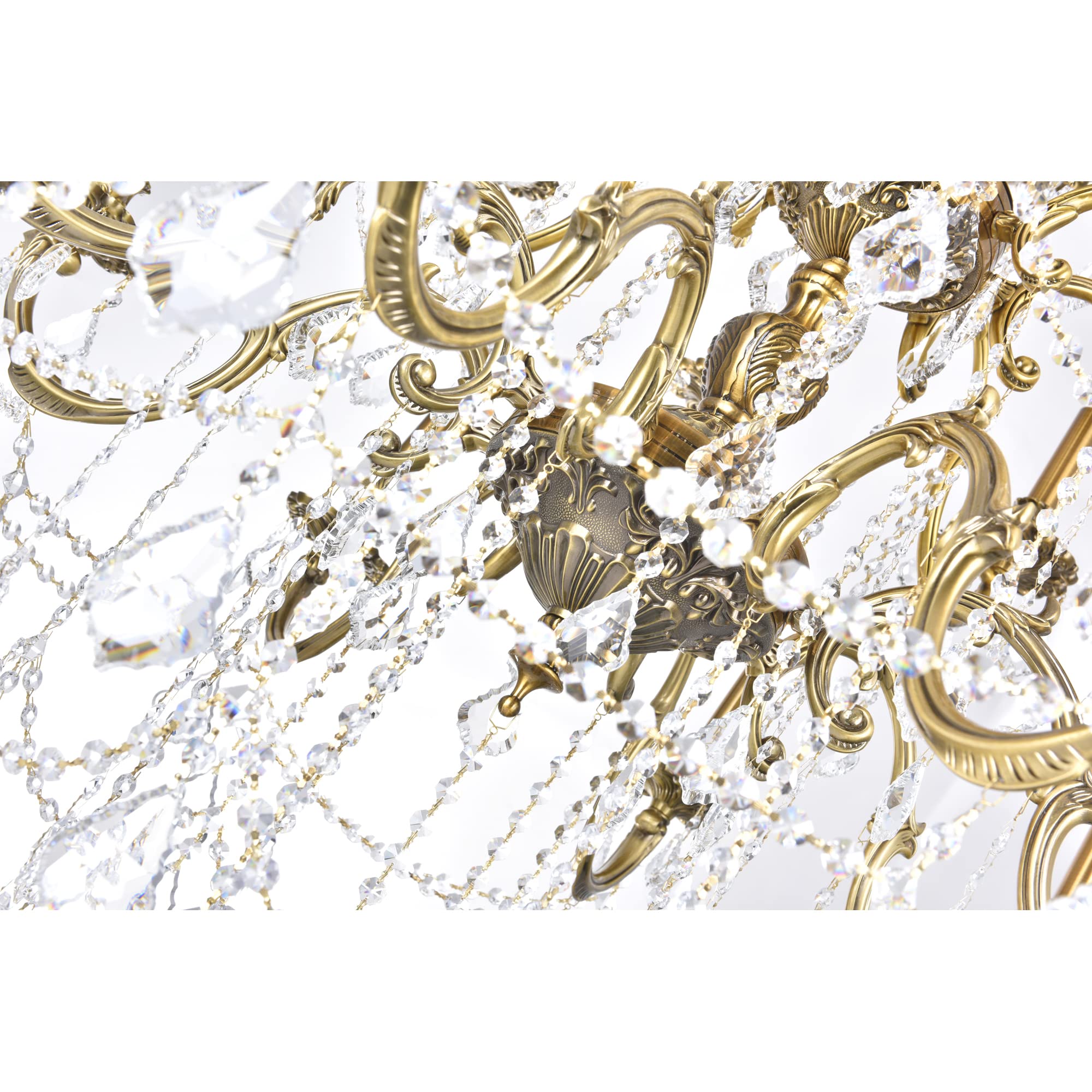 CWI Lighting Brass 24 Light Up Traditional Metal Chandelier in French Gold