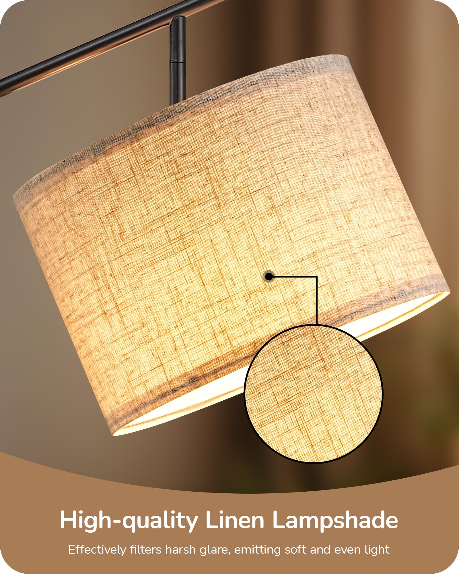 EDISHINE Modern Floor Lamp - 64.7" Minimalist Black-Gold Iron Arc Lamp with Adjustable Shade & 3 Color Temperatures, Foot Pedal Switch