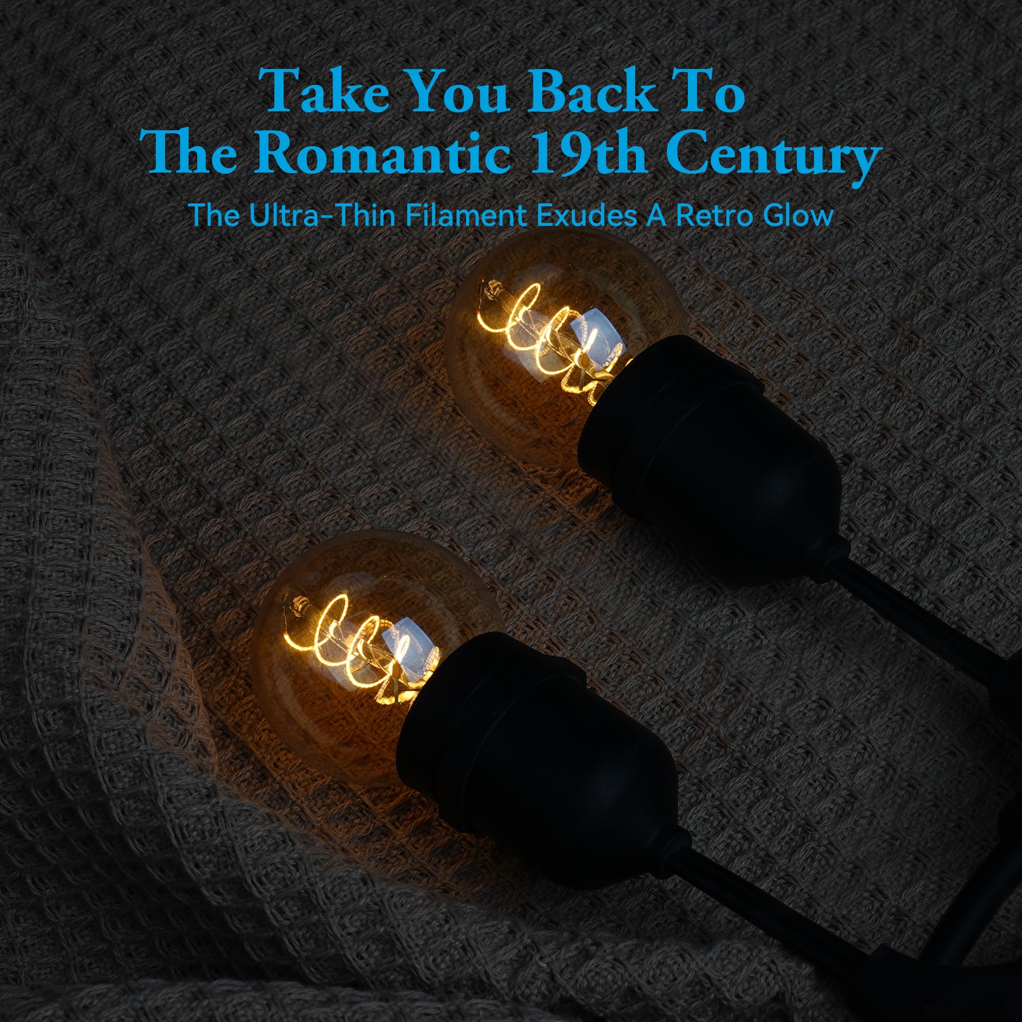 Vintage Led Edison Bulb Equal 25W Amber Light Bulbs 2000K Soft Yellow Light Bulb, Super-Thin Spiral Filament Incandescent Warm L