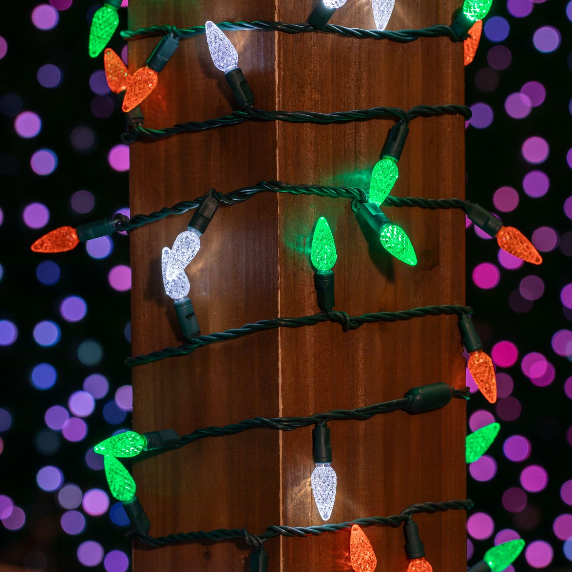 Novelty Lights 24Ft 70 Led C6 Led St. Patrick'S Day String Lights, Commercial Grade Led String Lights, Christmas & Outdoor Tree