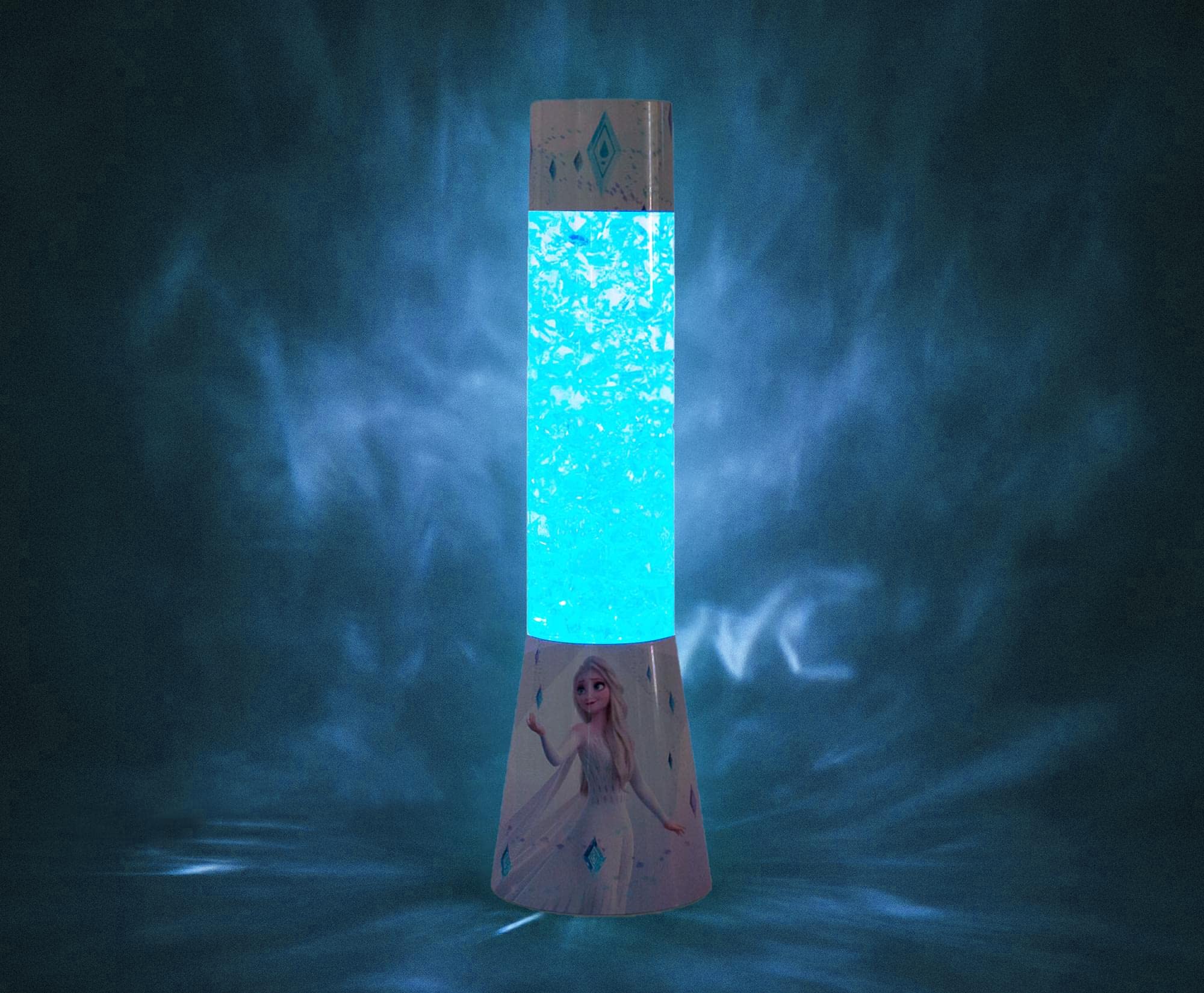 Ukonic Disney Frozen 2 Elsa Glitter Lamp - LED Bedside Table Light, 12" Tall, Cast Metal & Crystal, Frozen Elsa Color, Model 66661a01