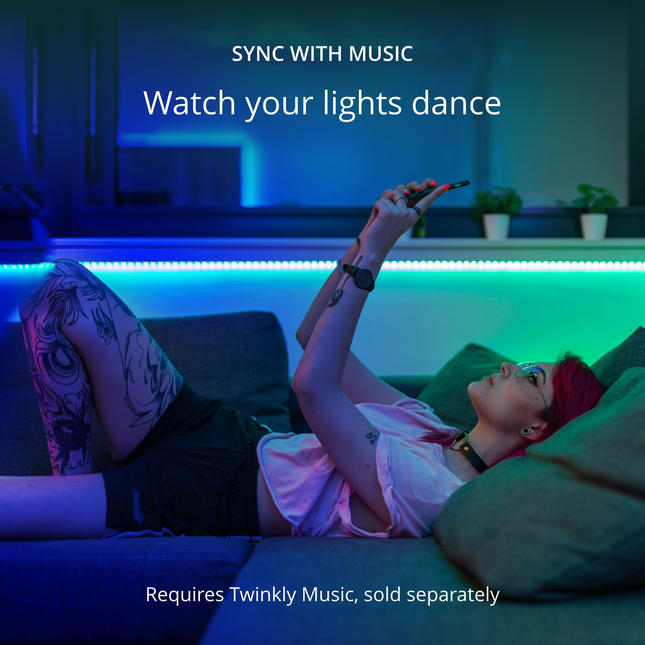 Twinkly Line Starter Kit - App-Controlled 5Ft White Led Light Strip, Rgb, Vinyl, Model Twl100Stw-Wus, Indoor Smart Home Decoration