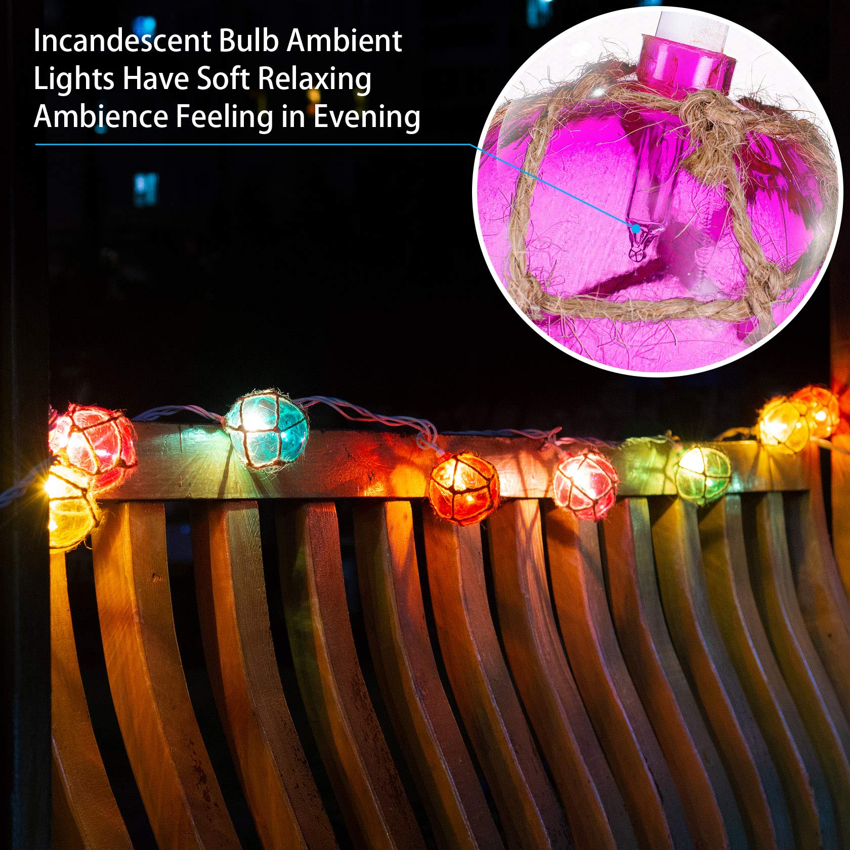 Brillarlights Nautical Fishing Float String Lights Set of 10, Multicolor Plastic for Indoor & Outdoor Decor