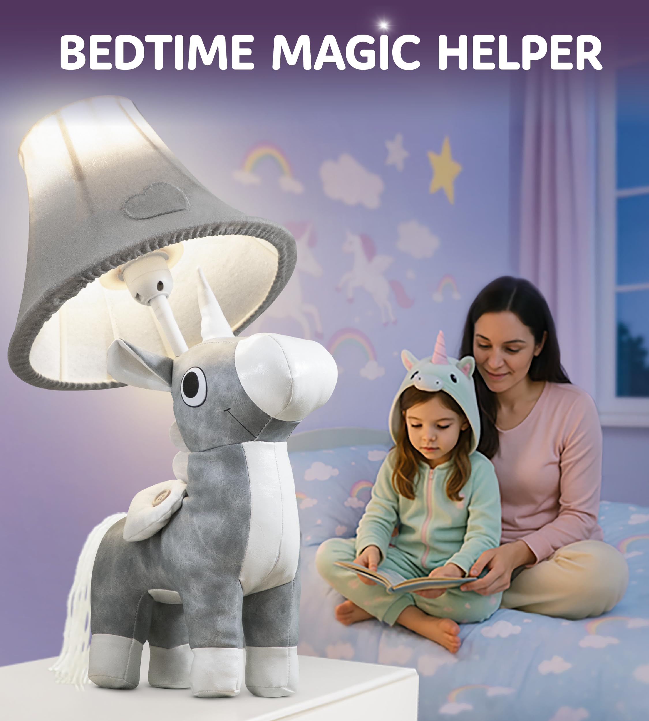 Unicorn Kids Lamp For Girls Bedroom - 19.7  Girls Lamp For Kids Room - Cute Christmas Gifts  Birthday Gifts For All Ages: Toddler Boys  Children  Grandkids 3 4 5 And Up Years Old  Sister  Brother