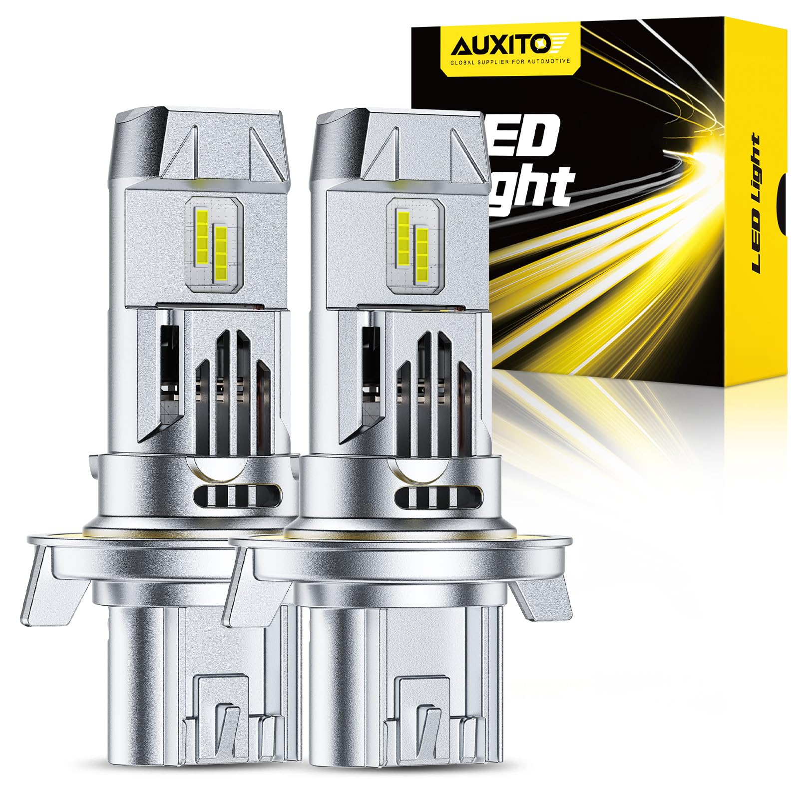 AUXITO 9008 LED Fog Light Bulbs, 6500K White, Ultra-Bright, IP68 Waterproof, Easy Install, Pack of 2