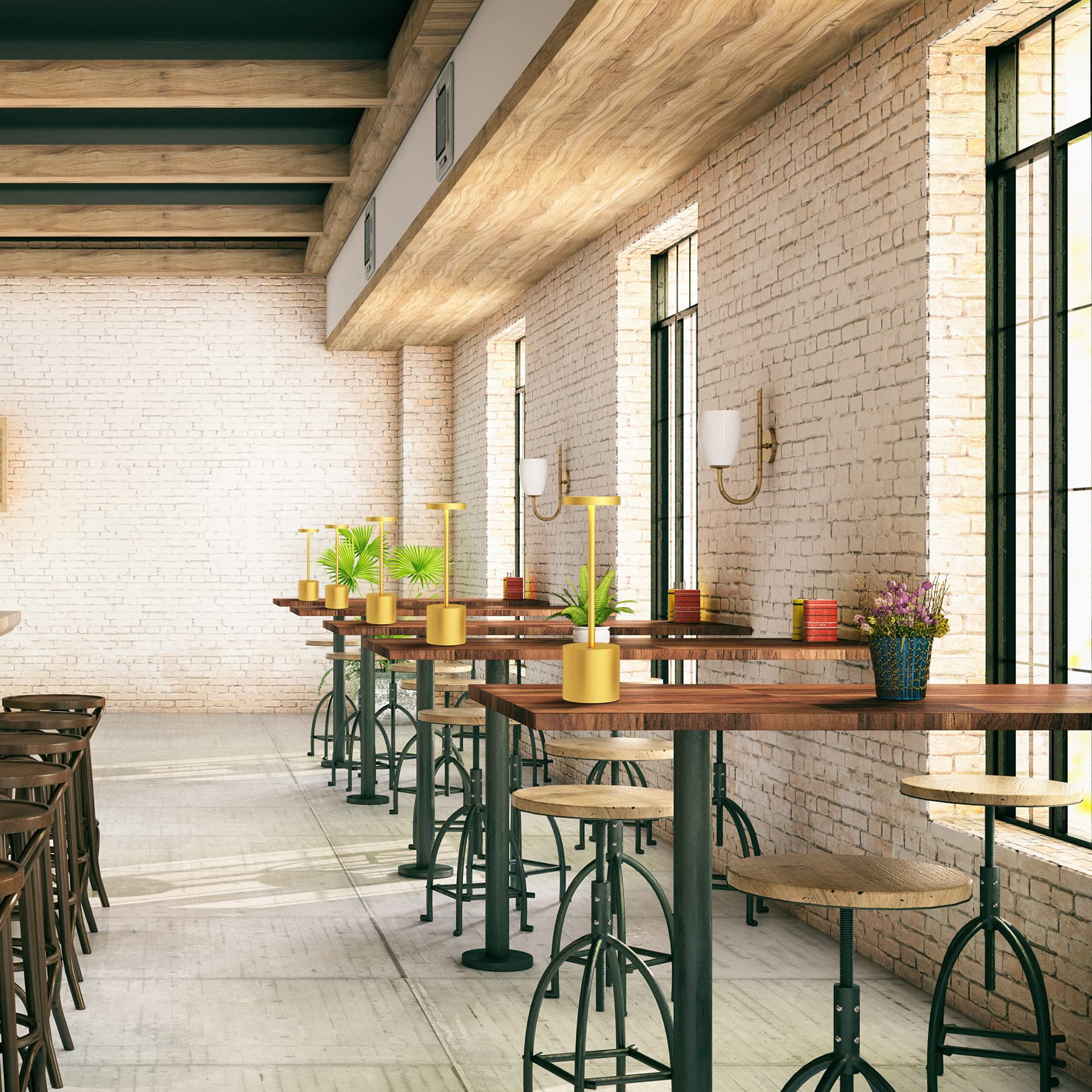 Led Cordless Table Lamps Set Of 2,Portable Rechargeable Table Lamp,Metal Stepless Dimmable Indoor And Outdoor Small Table Lamp,T