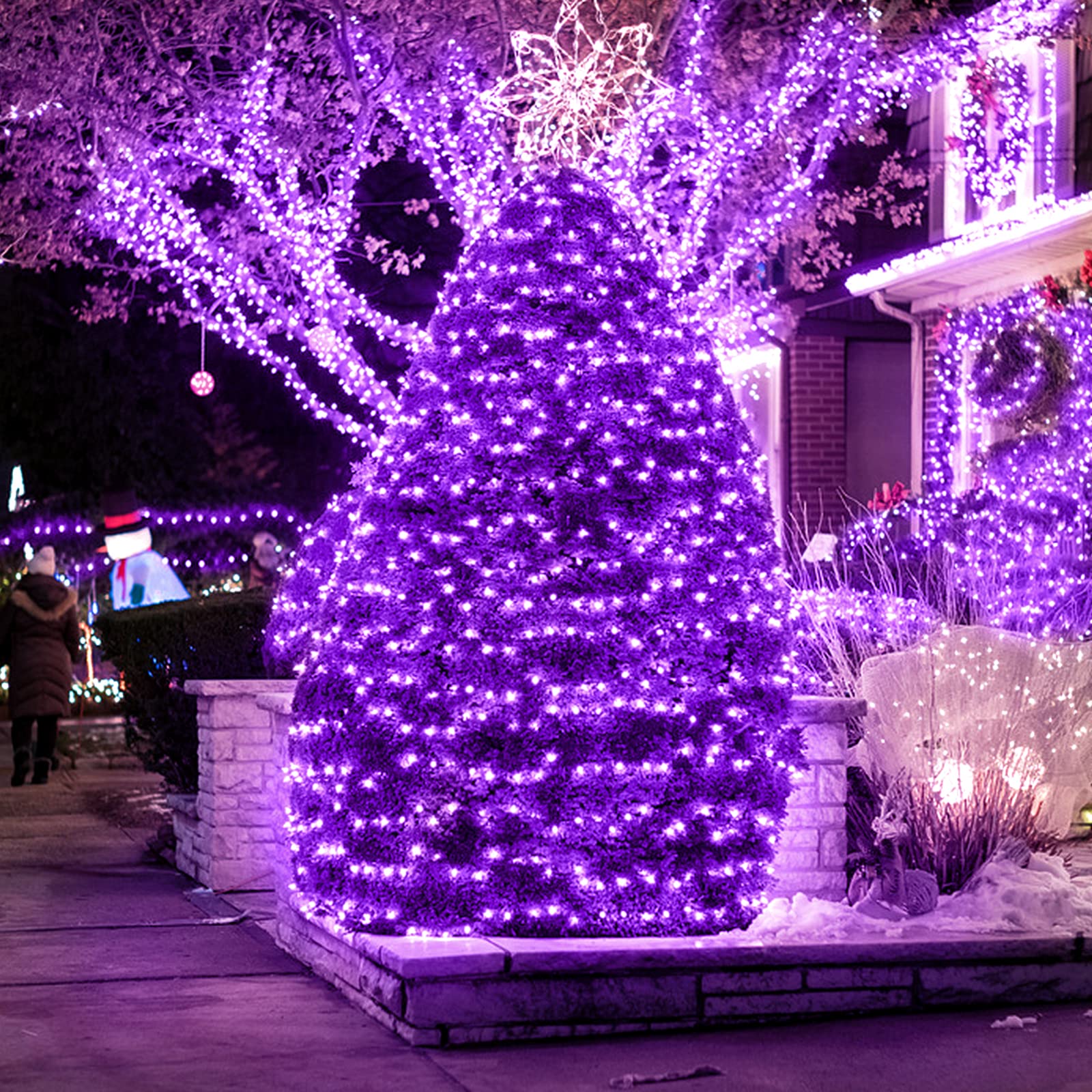 Jmexsuss 8 Pack 50 Led Fairy Lights Battery Operated - Purple Christmas Lights For Gift Party Garden Patio Home Halloween Christmas Decorations