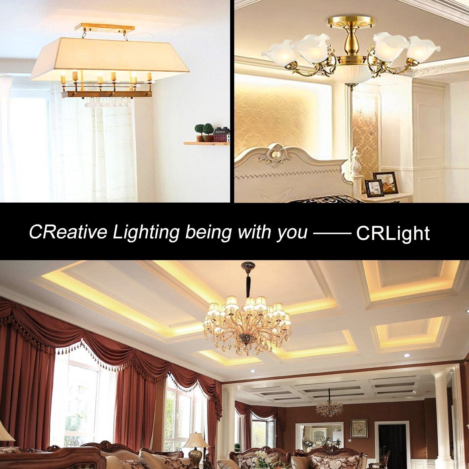 CRLight LED Candelabra Bulb 2W Filament, Soft White 3000K, E12, 250 Lumens, 12 Pack, Clear Glass