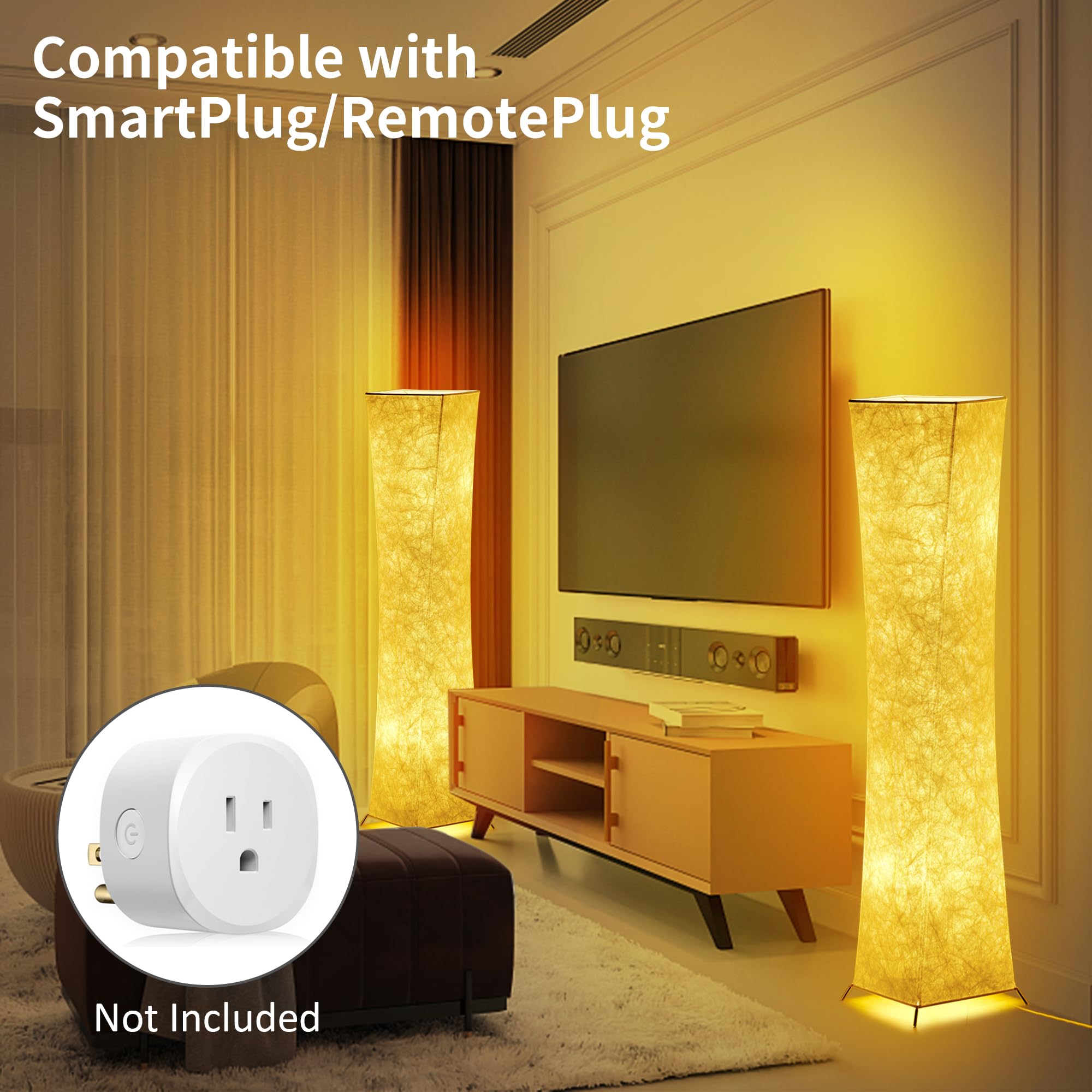 chiphy Dimmable Floor Lamp, 52" Tall, 12Wx2 LED, Adjustable Brightness, White Fabric Shade, Model SF210-107(A)