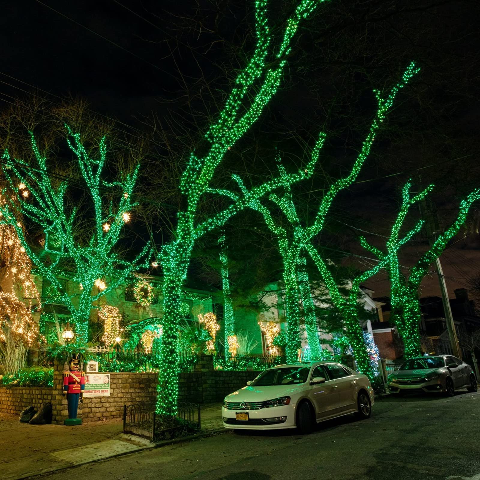 Green Solar String Lights Outdoor, 2-Pack 72Ft 400 Led Solar Christmas Lights Outdoor/Indoor, Fairy Twinkle Lights For Christmas