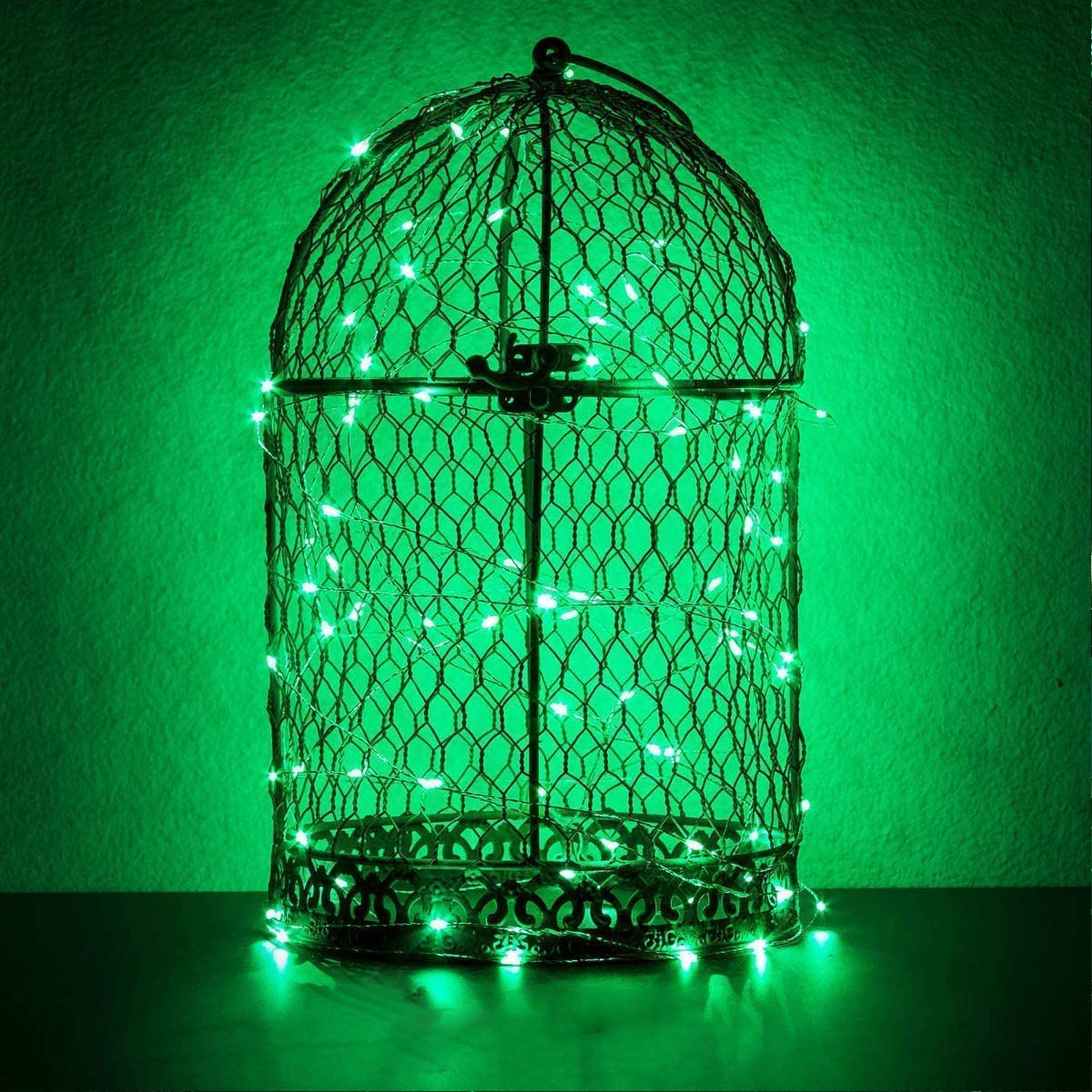 Ruichen 20 Ft Green Usb Fairy Lights, 120 Led Waterproof Copper Wire Lights, 2 Pack