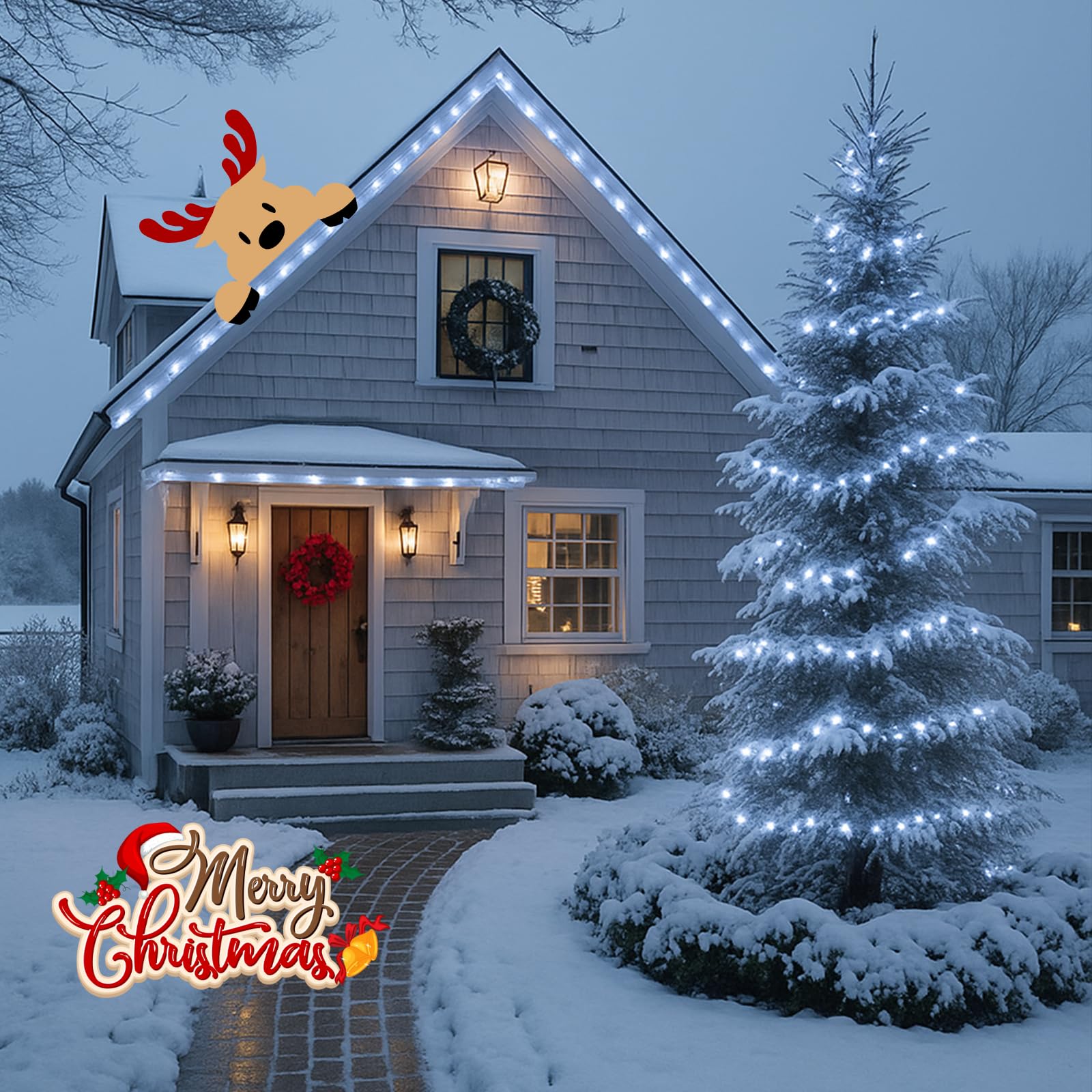 6 Pack 270Ft Solar Christmas Lights Outdoor Waterproof  Super Bright 480 Led Solar String Lights With 8 Lighting Modes  Green Wire Twinkle Tree Light For Outside Xmas Party Decor (Cool White)