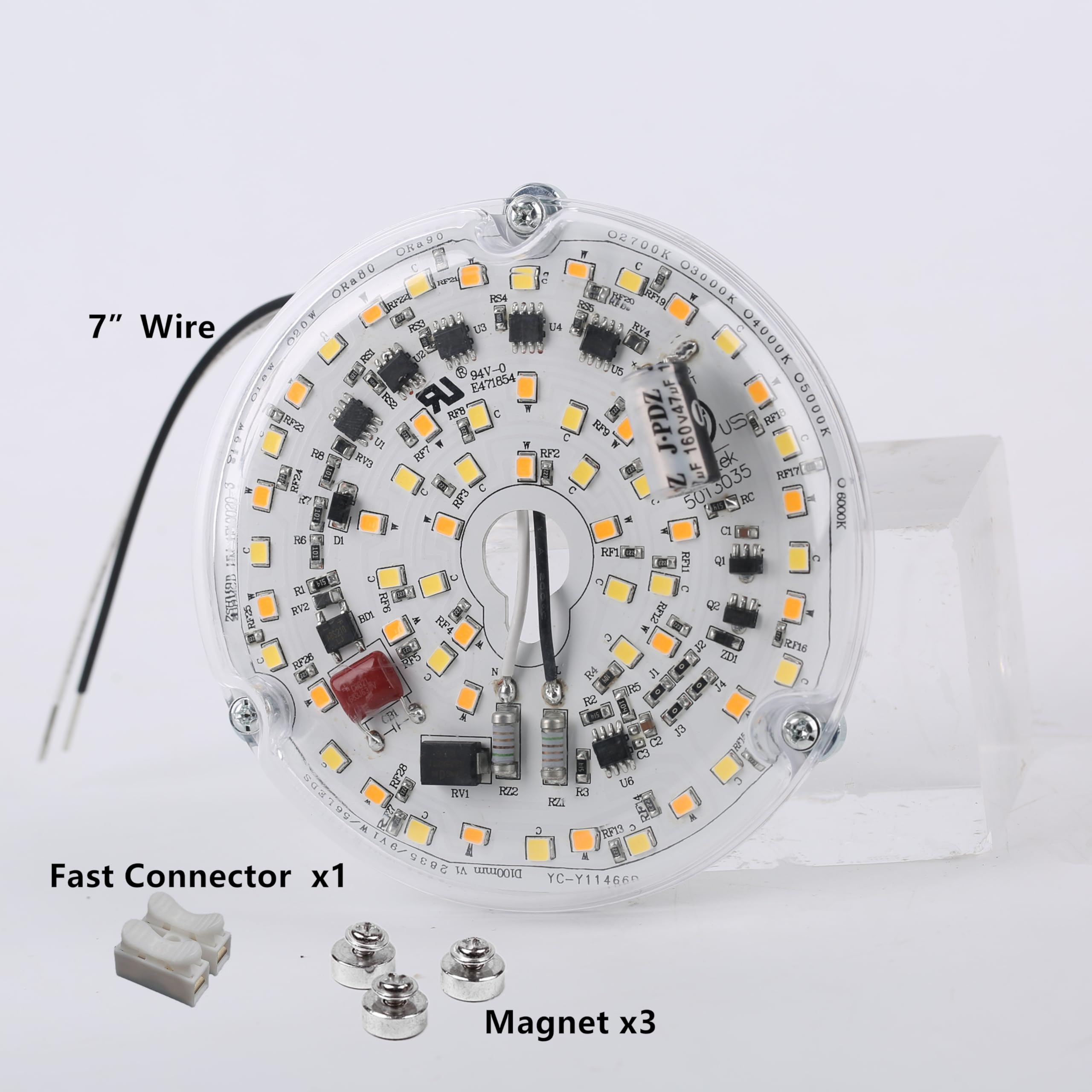 Ulikeled 18W Color Changeable Dimmable Led Ceiling Fan Light Kit - 3000K/4000K/500