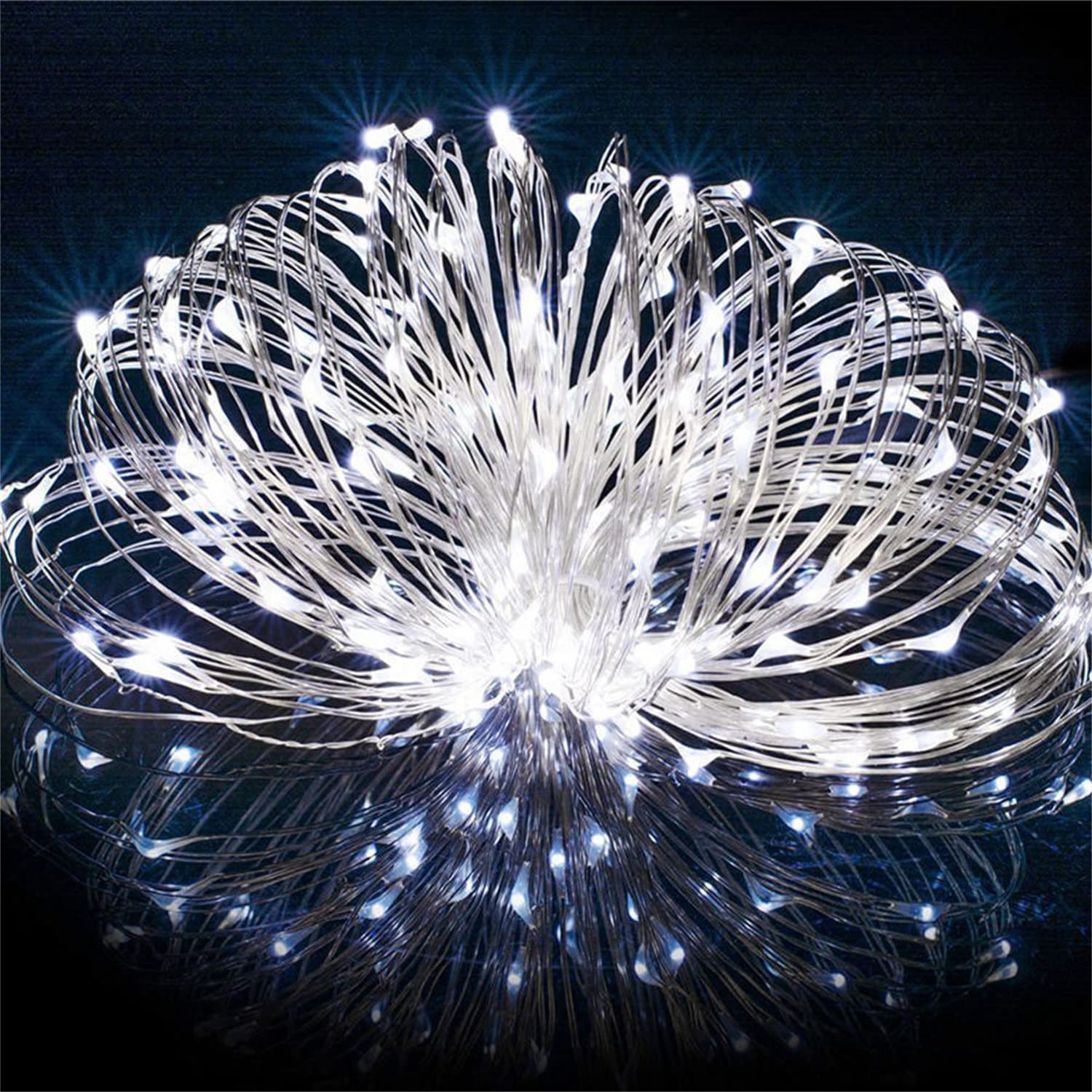 Fairy Lights Plug in 2 Pack, 8 Modes 33ft 100 LED Firefly Twinkle String Lights, USB Mini Small Cute Christmas Tree Twinkling Lights for Indoor Bedroom Party Wedding Valentines (Cold White, 2)