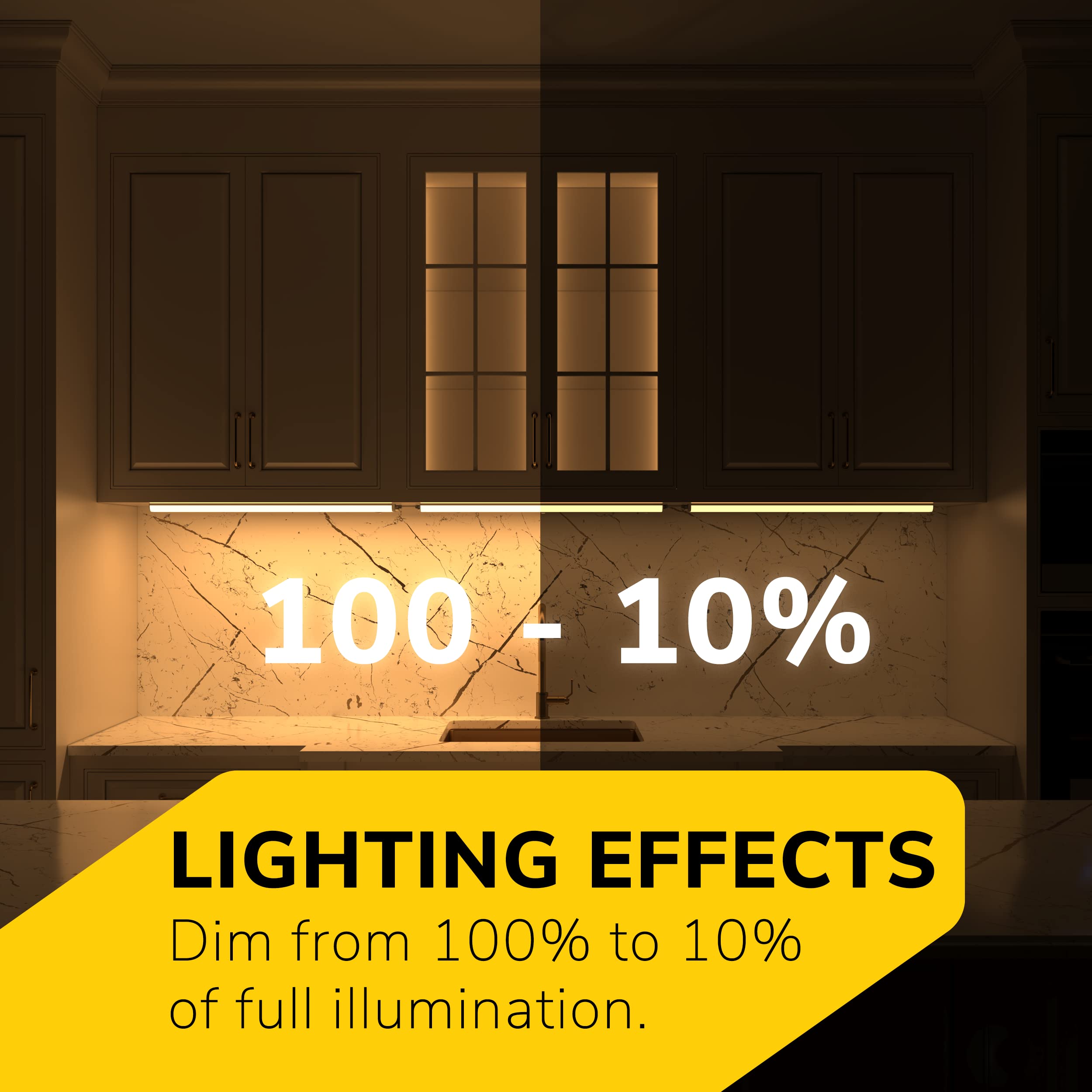 Getinlight 12-Inch Hardwired Only 3 Color Led Under Cabinet Lighting, Soft White(3000K), Bright White(4000K), Daylight White(500