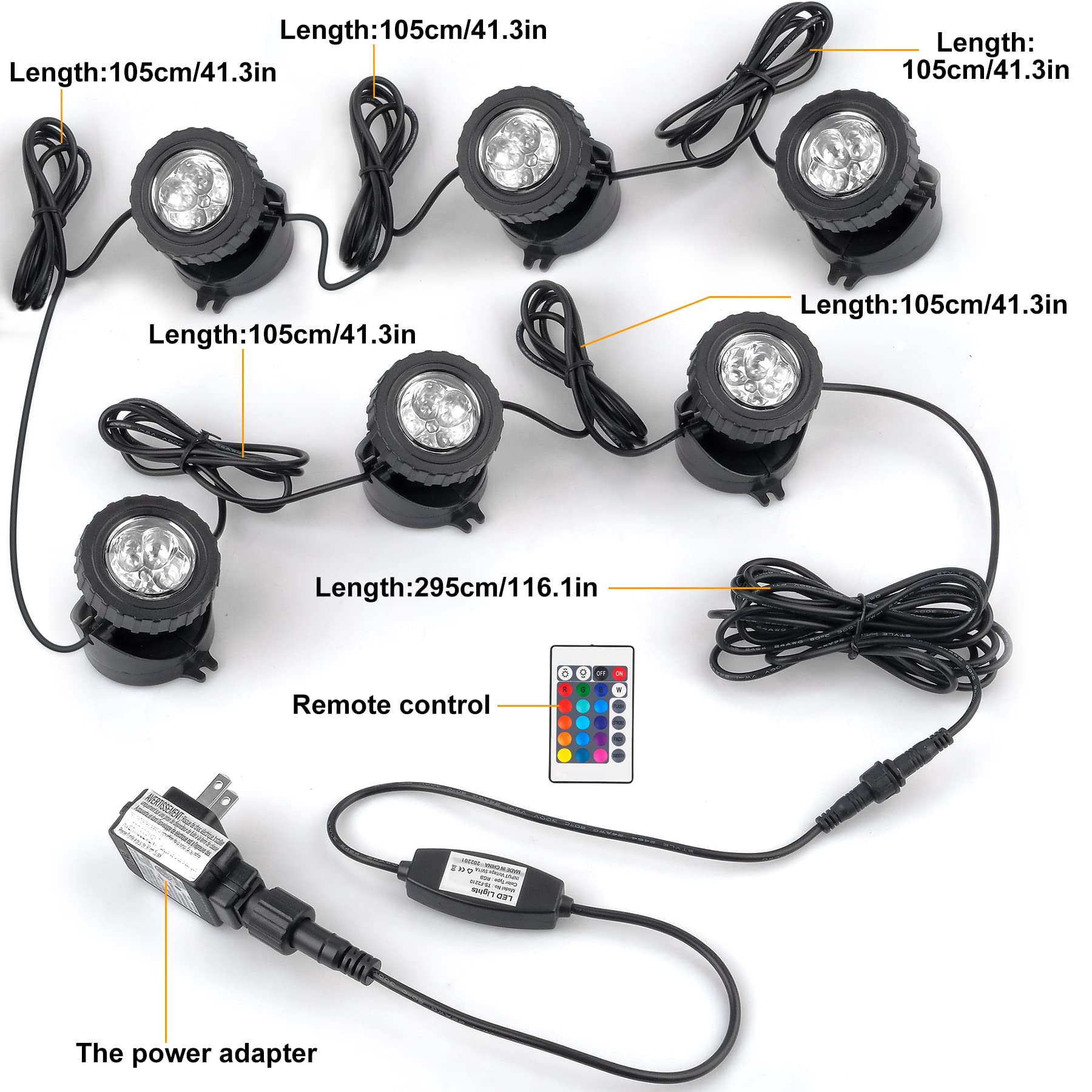 Crepow Rgb Pond Lights With Timer, Ip68 Waterproof Submersible Spotlights (Set Of 6)