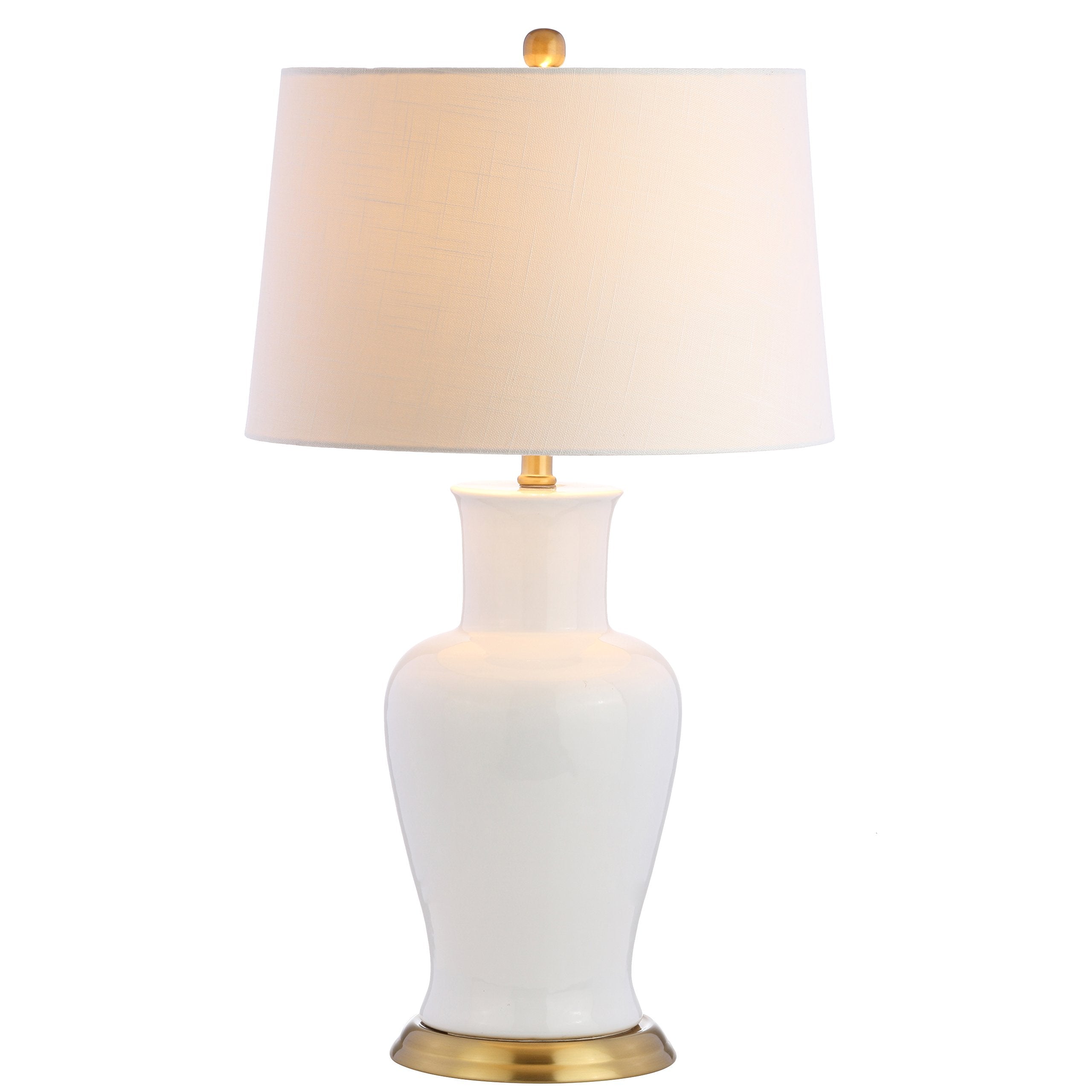 JONATHAN Y Ceramic LED Table Lamp, 29in Traditional Transitional Design, White/Gold, Model JYL4026A