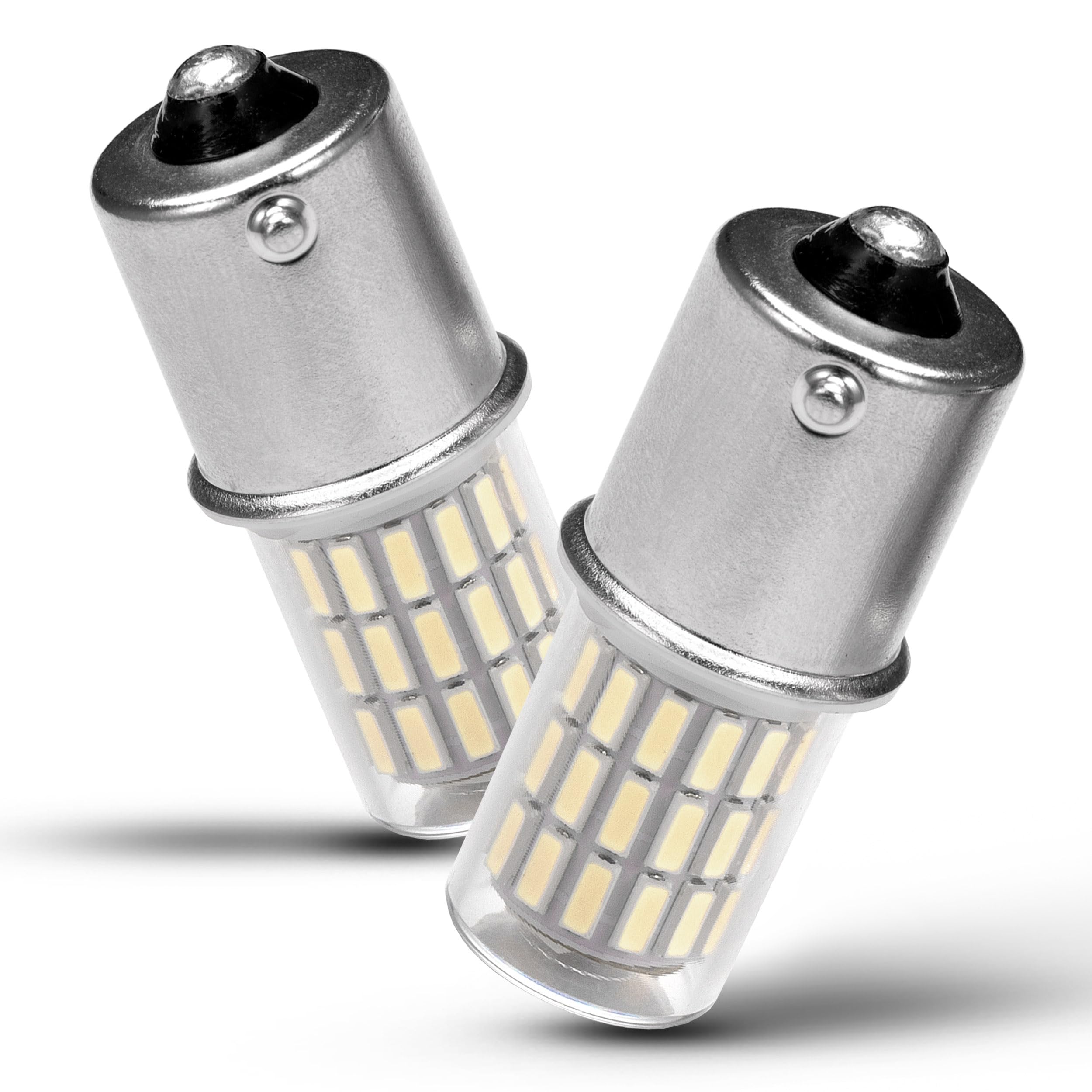 Heifymi 1156 LED Bulb 12V 24V BA15S Super Bright 6000K Daylight White Replacement Lights, 2 Pack