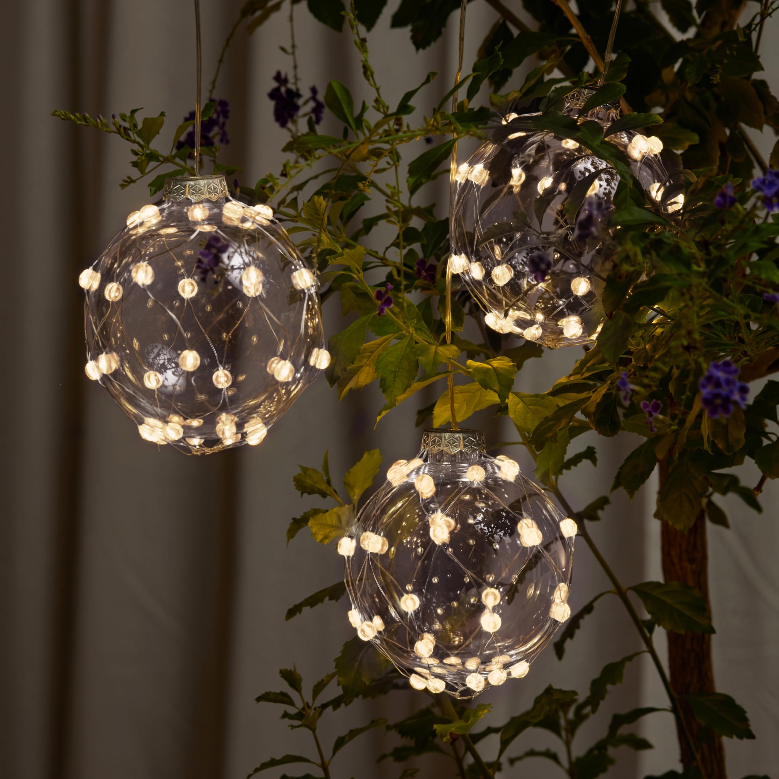 FURORA LIGHTING Ball String Lights Pack of 3, Remote Control Waterproof Bubble Lights with Built in 6/18 Timer, 32 Micro LED, Ba