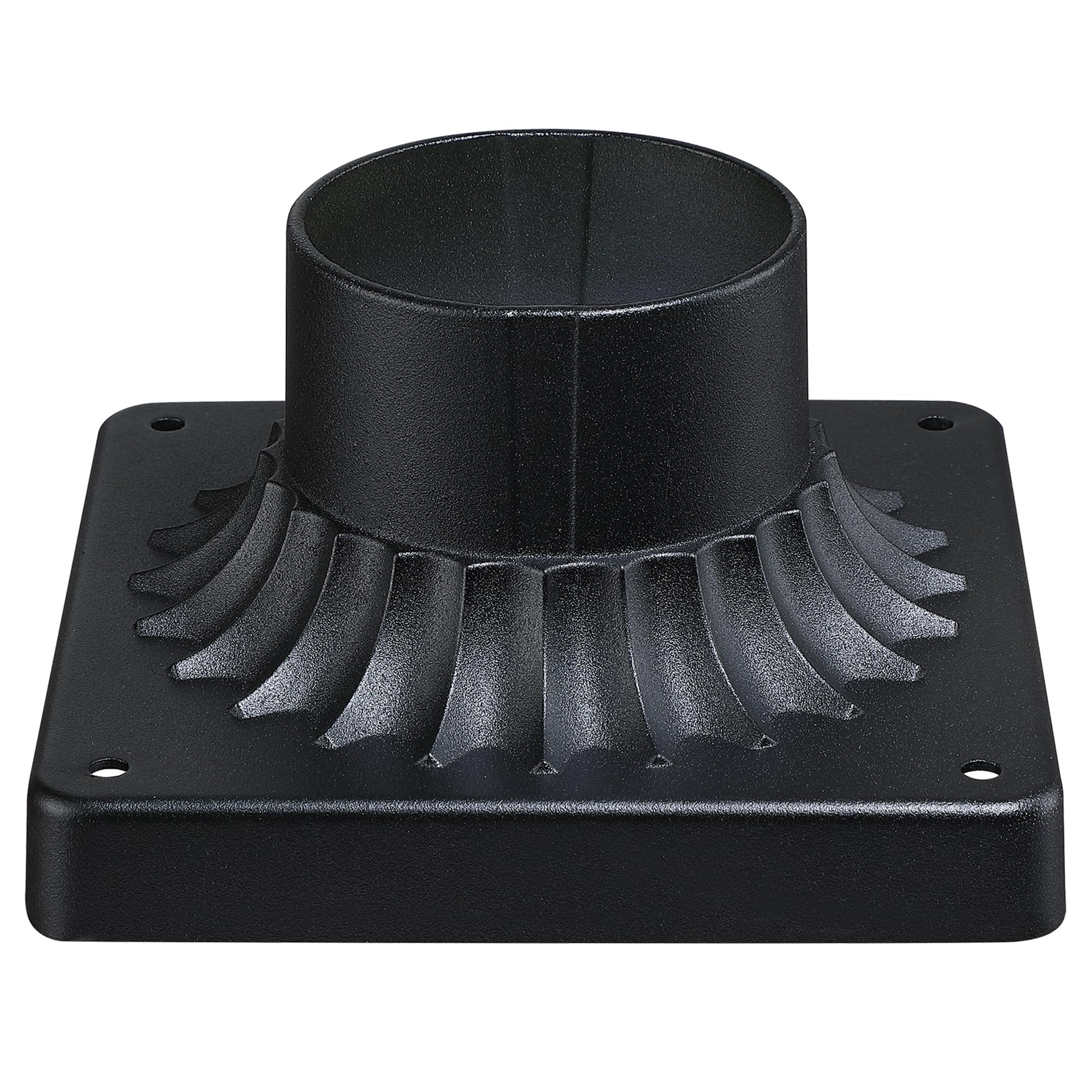 Faymart Lighting Black Pier Mount Adapter-Outdoor Post Light Mounting Base For 3 Pole  5.67X5.67 Post Cap Adapter Aluminum Alloy Pillar Light Fixture Mounts Matte Black