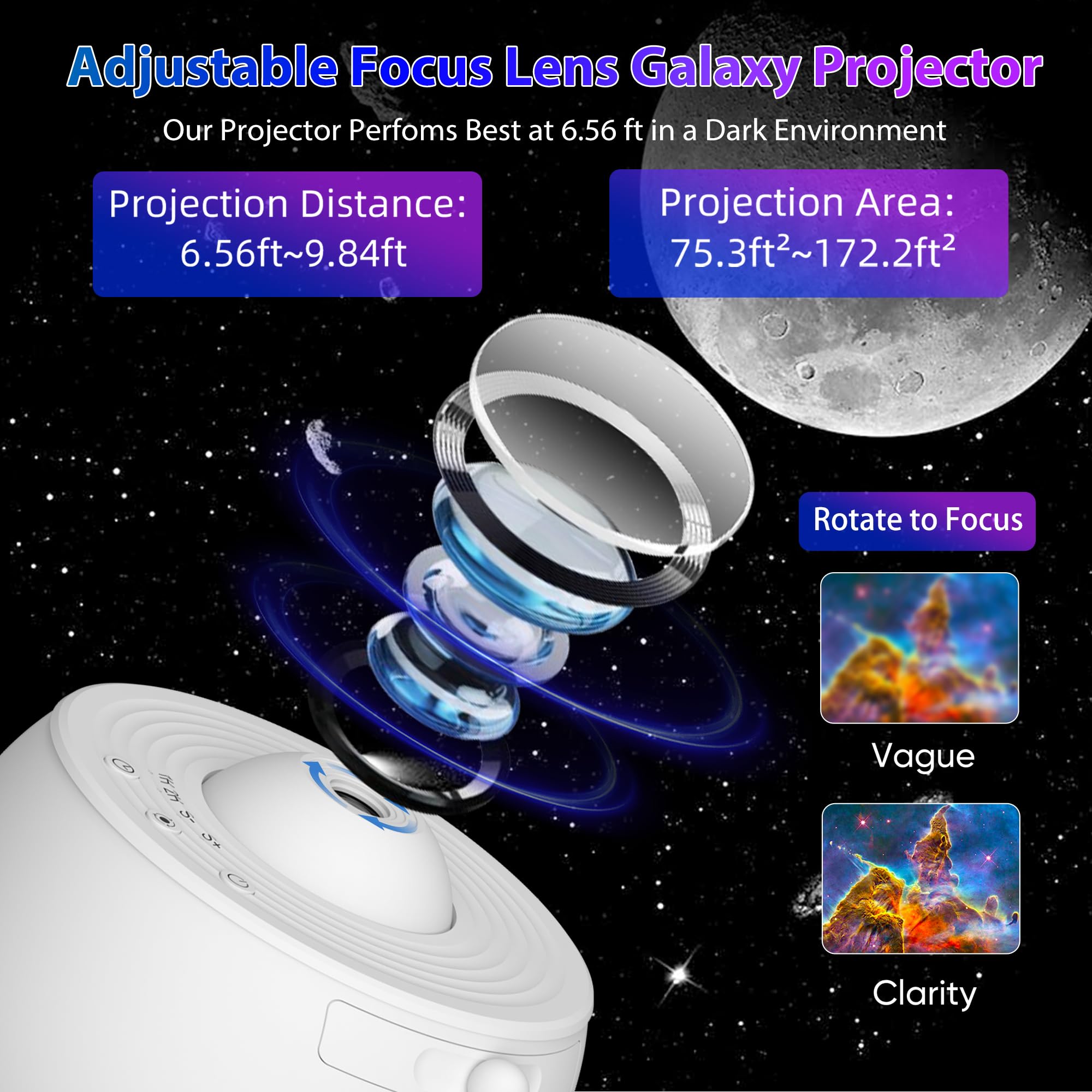 Xeefeel Star Projector, 13 In 1 Hd Galaxy Projector For Bedroom, 360 Rotating Planetarium Projector With 1H 2H Timer And Simple