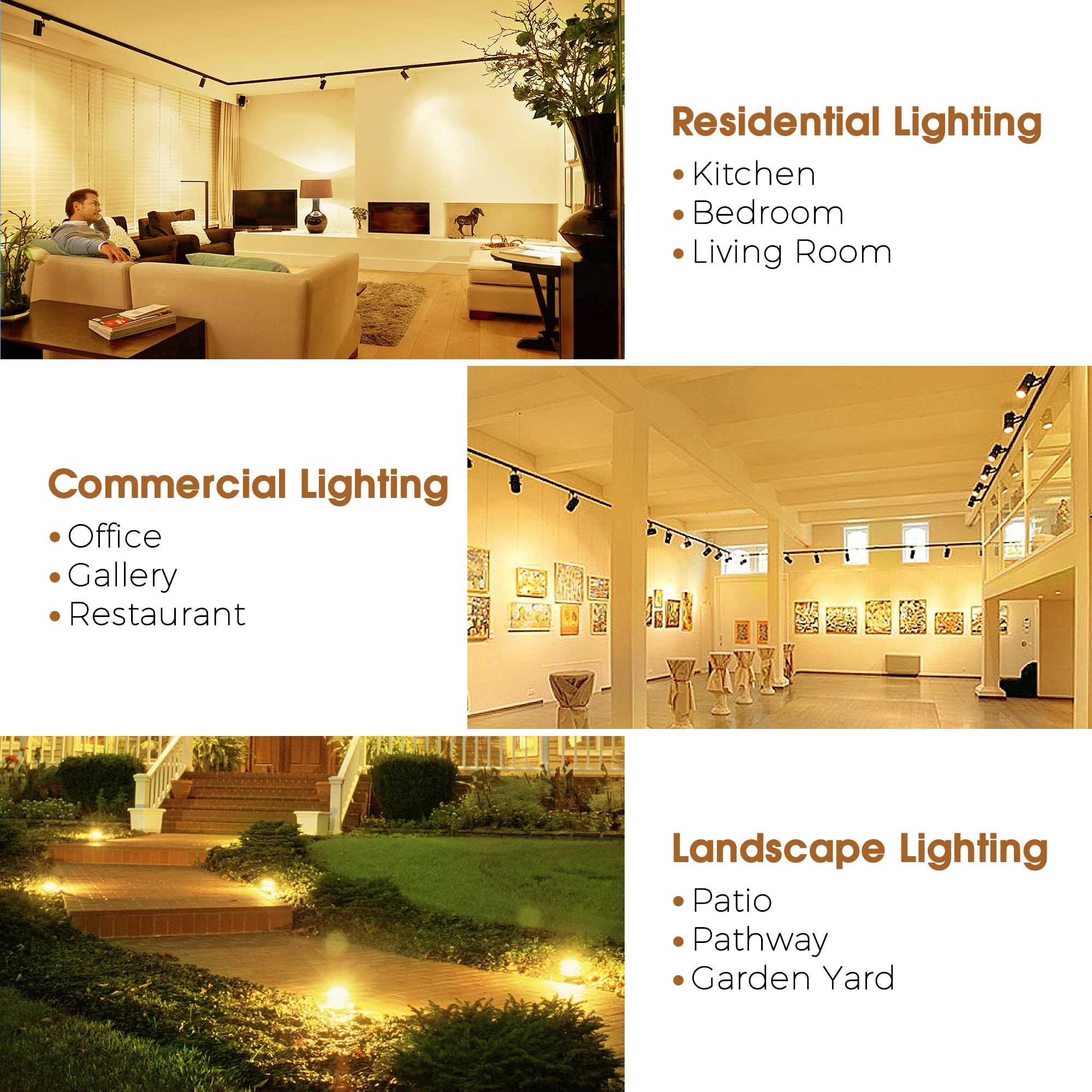 Flaspar 6 Pack MR16 Halogen Bulb 50W 12V Dimmable Warm White 2800K GU5.3 Base Clear Glass Cover for Landscape & Track Lights