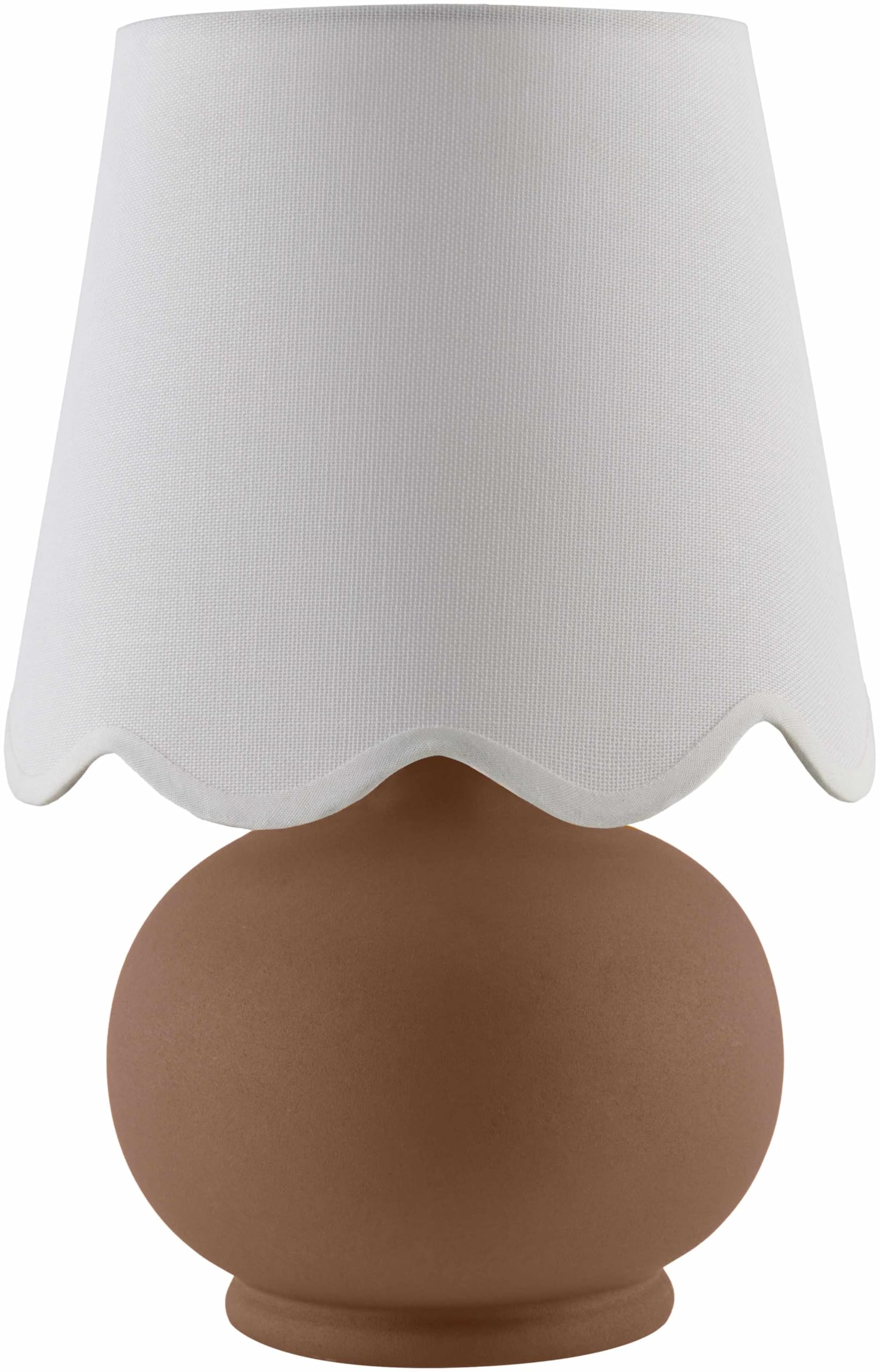 Boutiquerugs Theisseil Boho Ceramic Bedside Table Lamp For Bedroom Nightstand And Living Room - Shade Cotton - Brown, Beige - 13