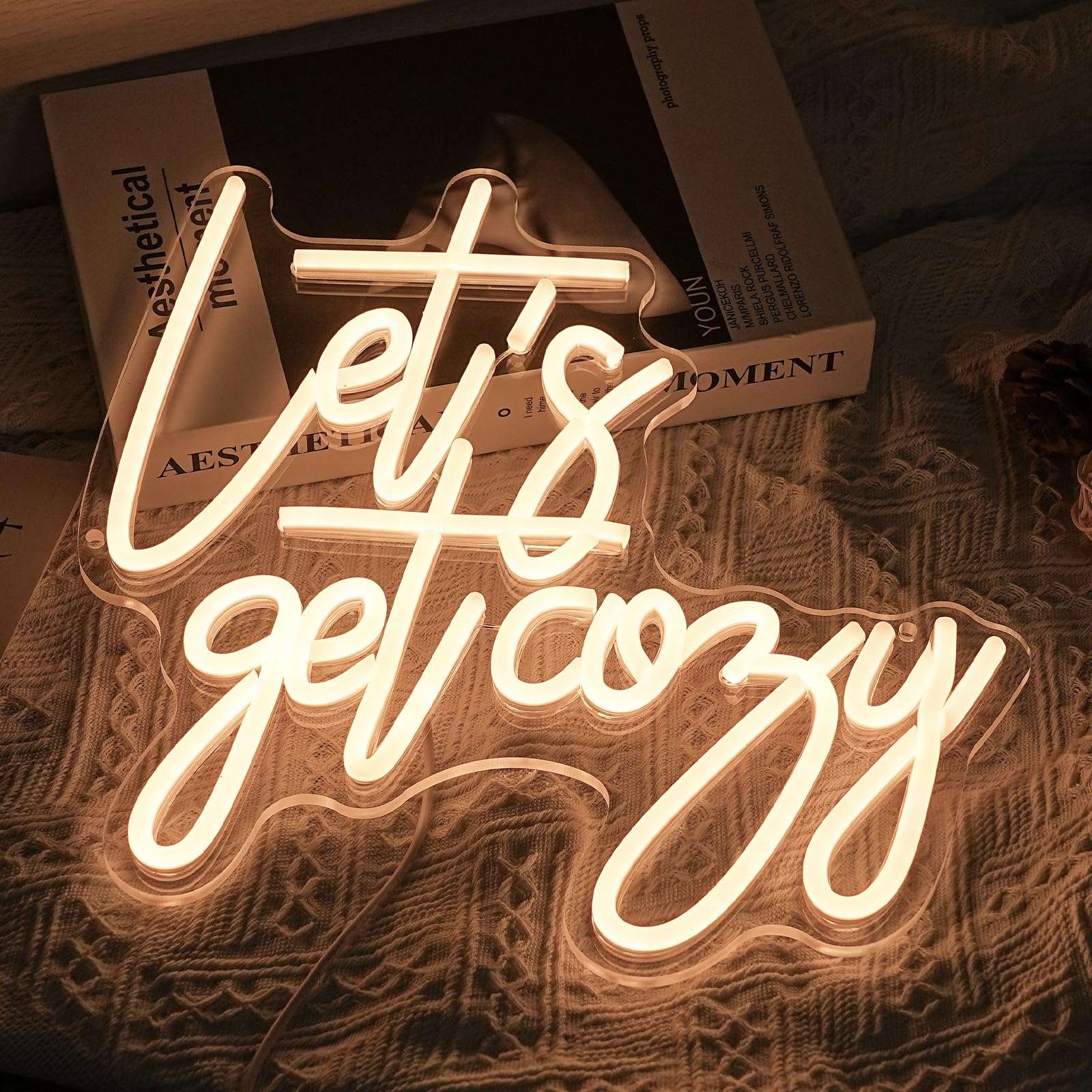 Noasktt Neon Sign Wall Decor, Warm White LED, 13x12.6 in, Acrylic, USB Powered, Cozy Living Room/Game Room Decor