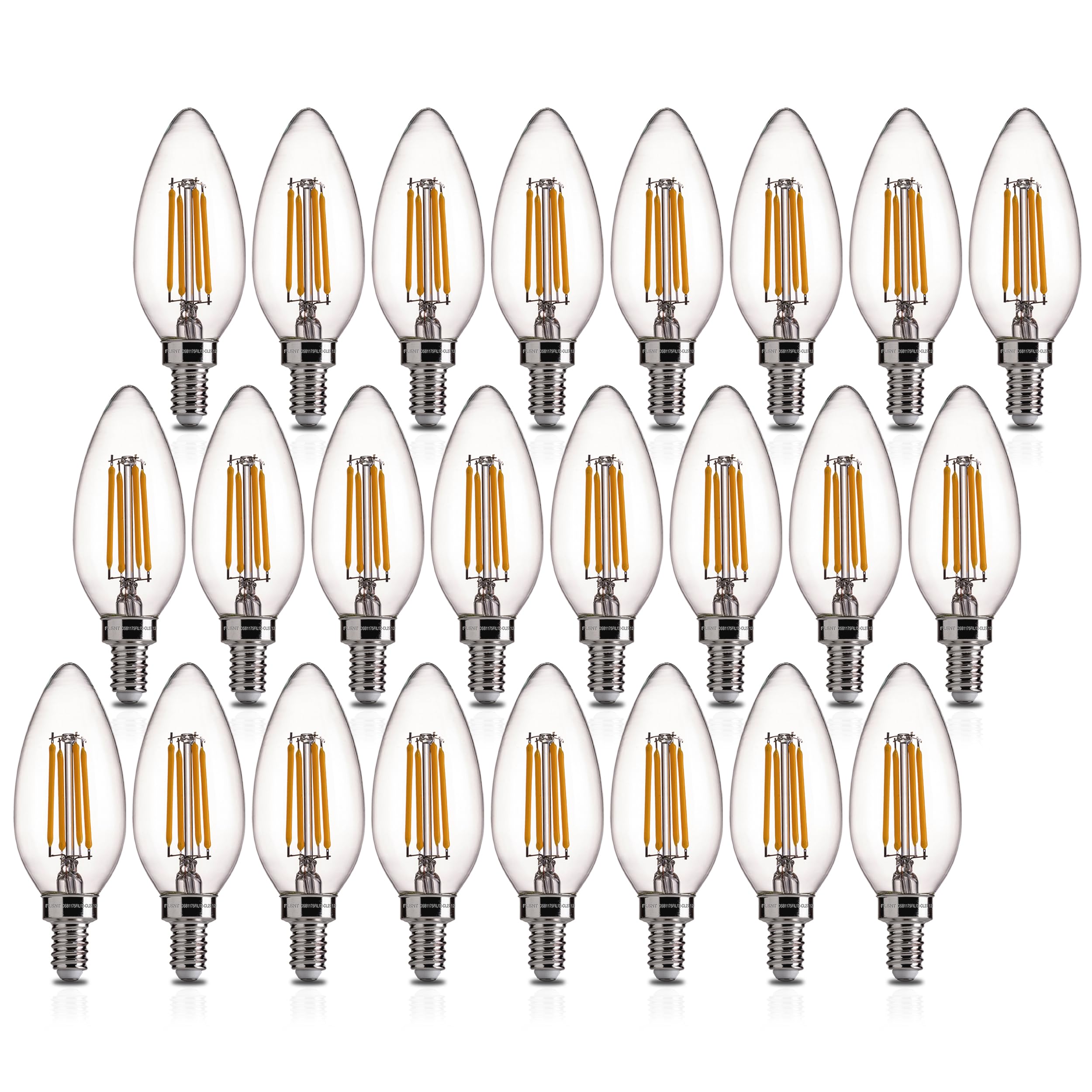 Flsnt 40W Equivalent Led Candelabra Bulbs, Dimmable Led Chandelier Bulbs, E12 Base, 450Lm, 82 High Cri, 24 Pack, 2700K Soft Whit