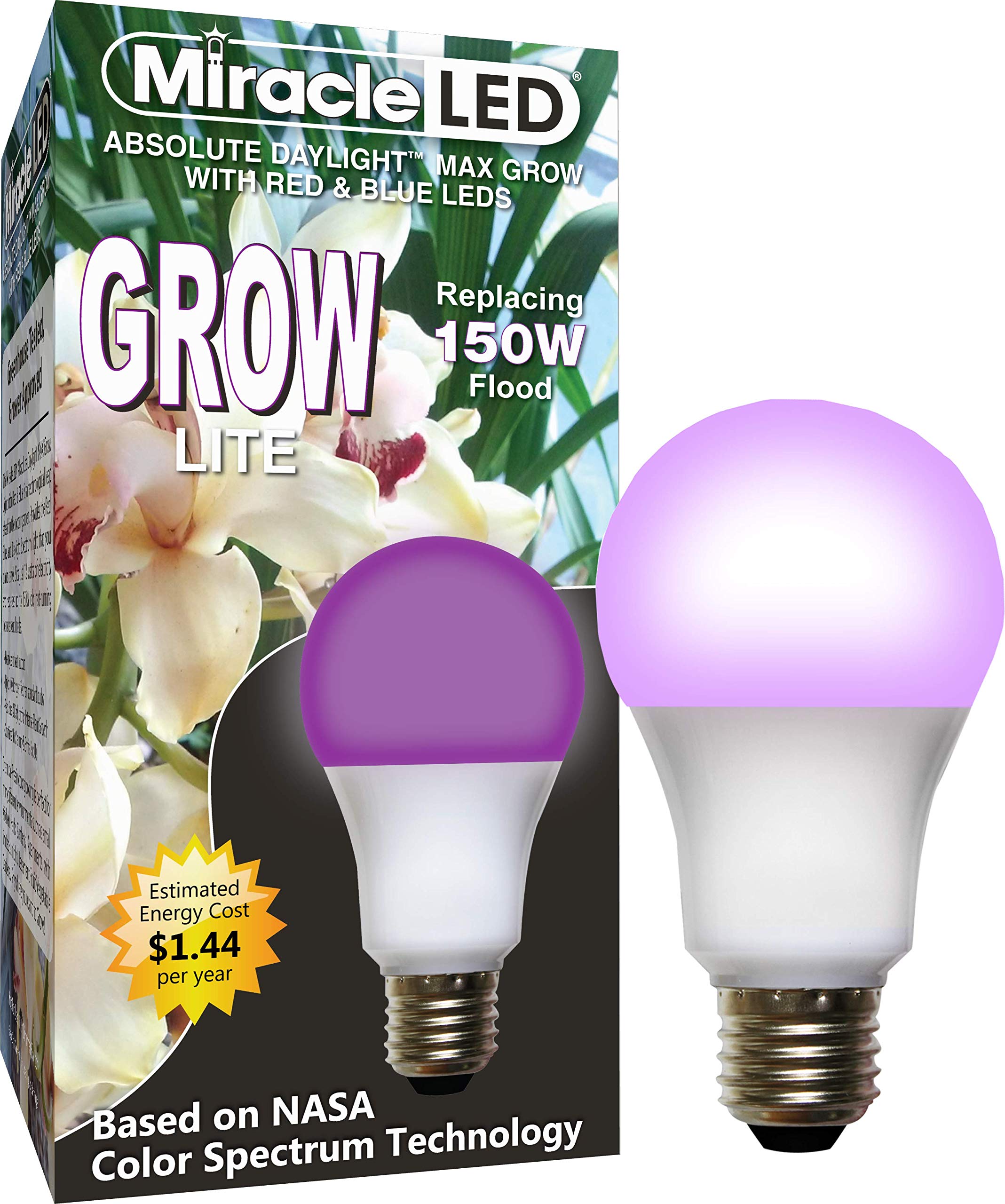Miracle Led Red & Blue Grow Lite - 150W Replacement, 1 Count, Purple, Plastic
