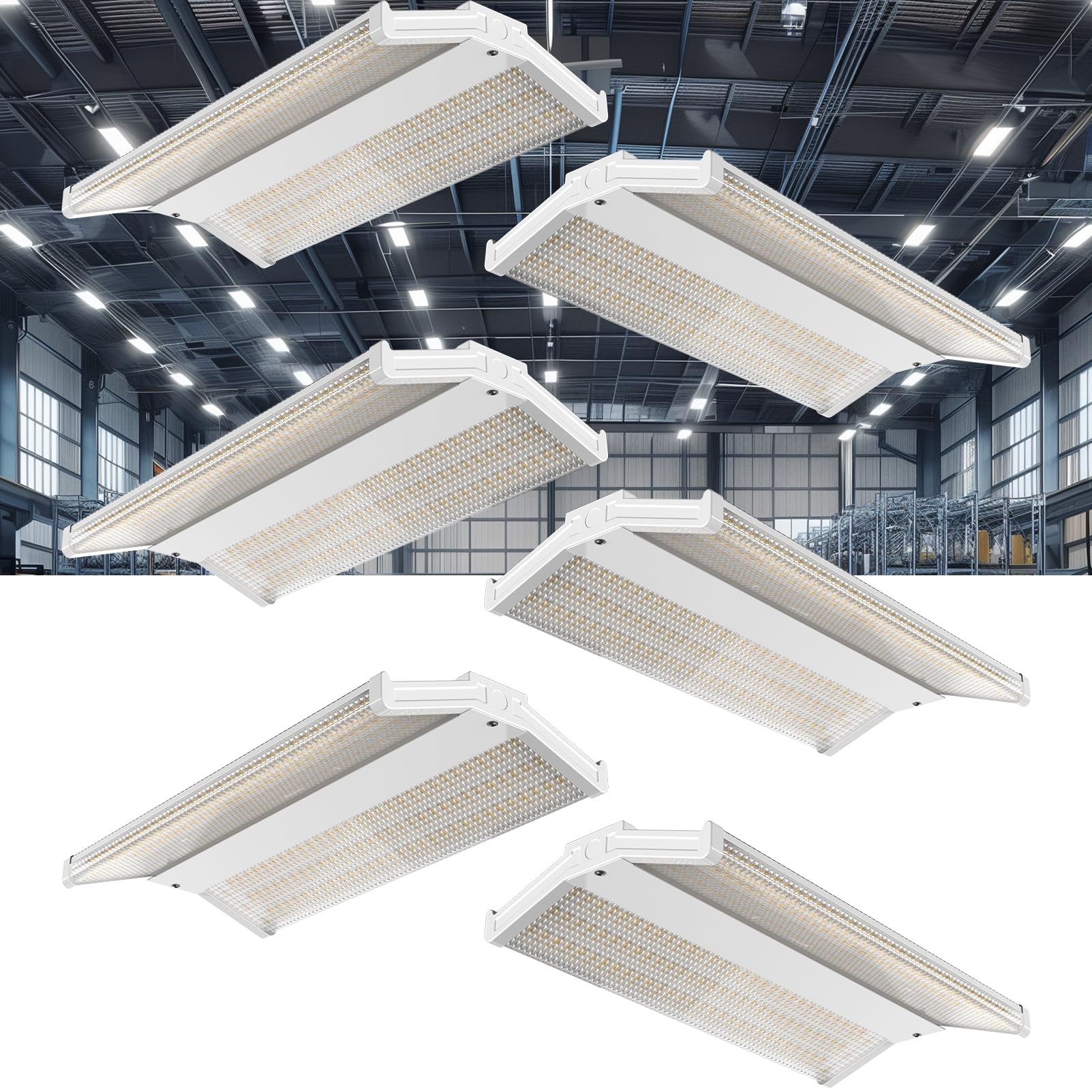 Lightdot 2FT LED High Bay Shop Lights, V-Wing Design 100-277V?Driver Equipped? 200W [Eqv.800W] 5000K Linear Large Coverage Linea