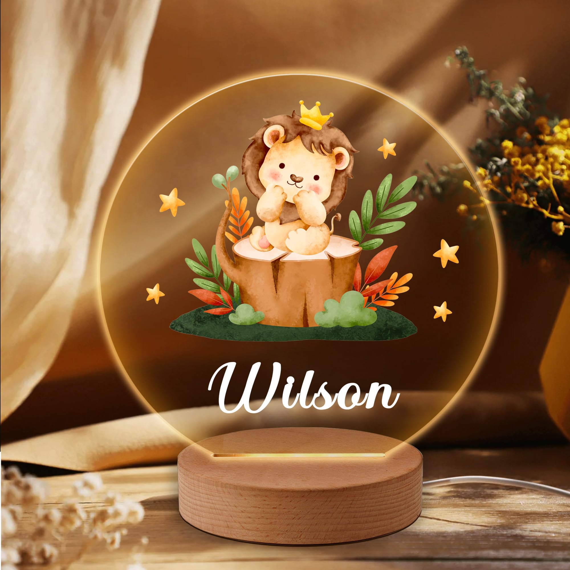 EDSG Personalized Baby Gifts for Girls Boys 7 Colors Night Light for Kids Nursery Decor for Bedroom Toddler Gifts Night Lamp Gif