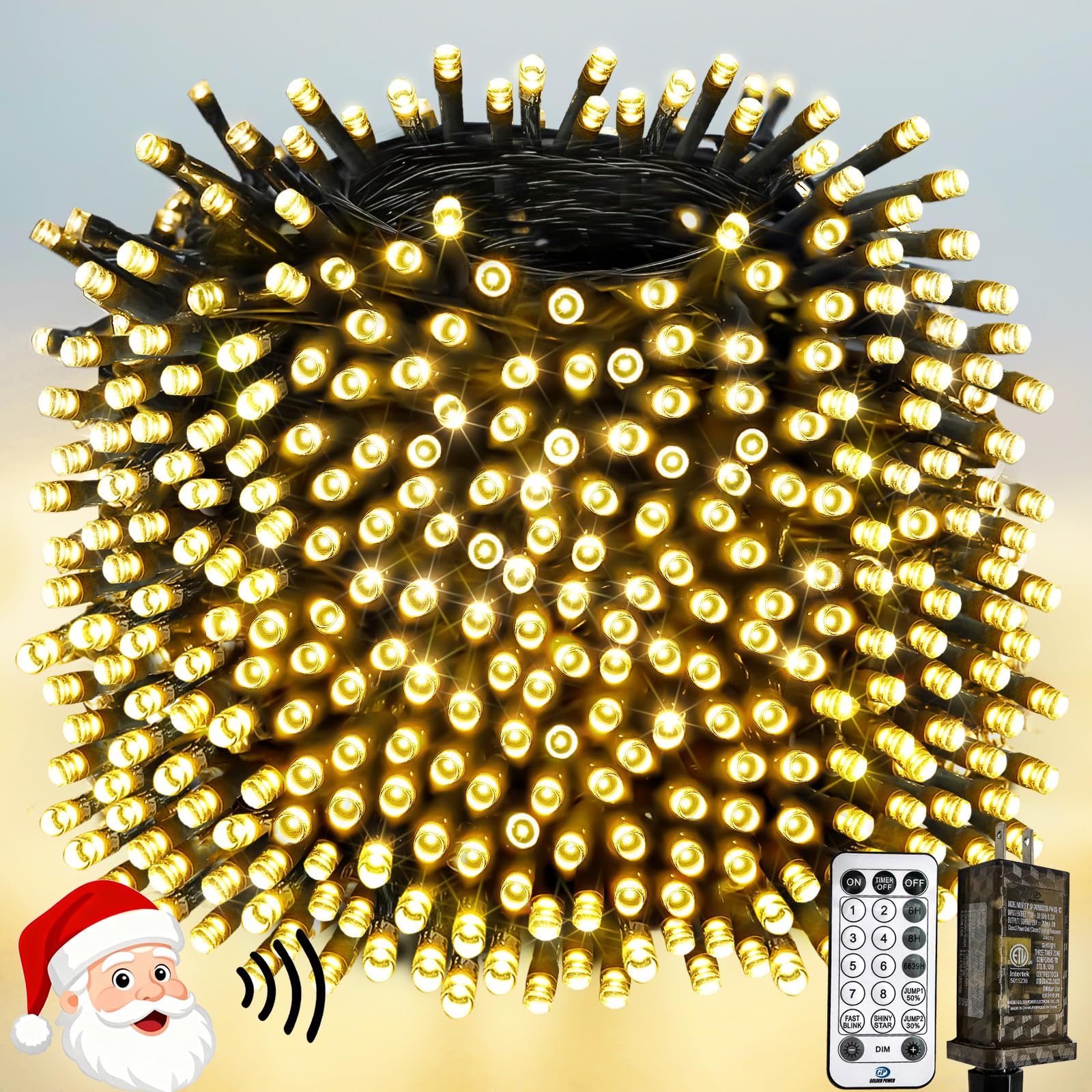 Voice Controlled Christmas Lights With Remote  264 Ft 800 Led String Lights Indoor Outdoor With 12 Modes 3 Timers  Dimmable Twinkle Light Plug In Waterproof For Xmas Tree Party Decor  Warm White