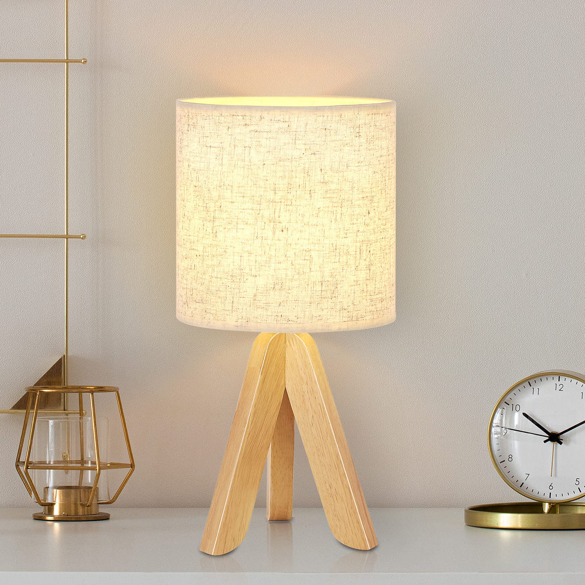Bty Cute Kids Desk Lamp - Small Linen Fabric Shade Nightstand Light For Bedroom & Study Room