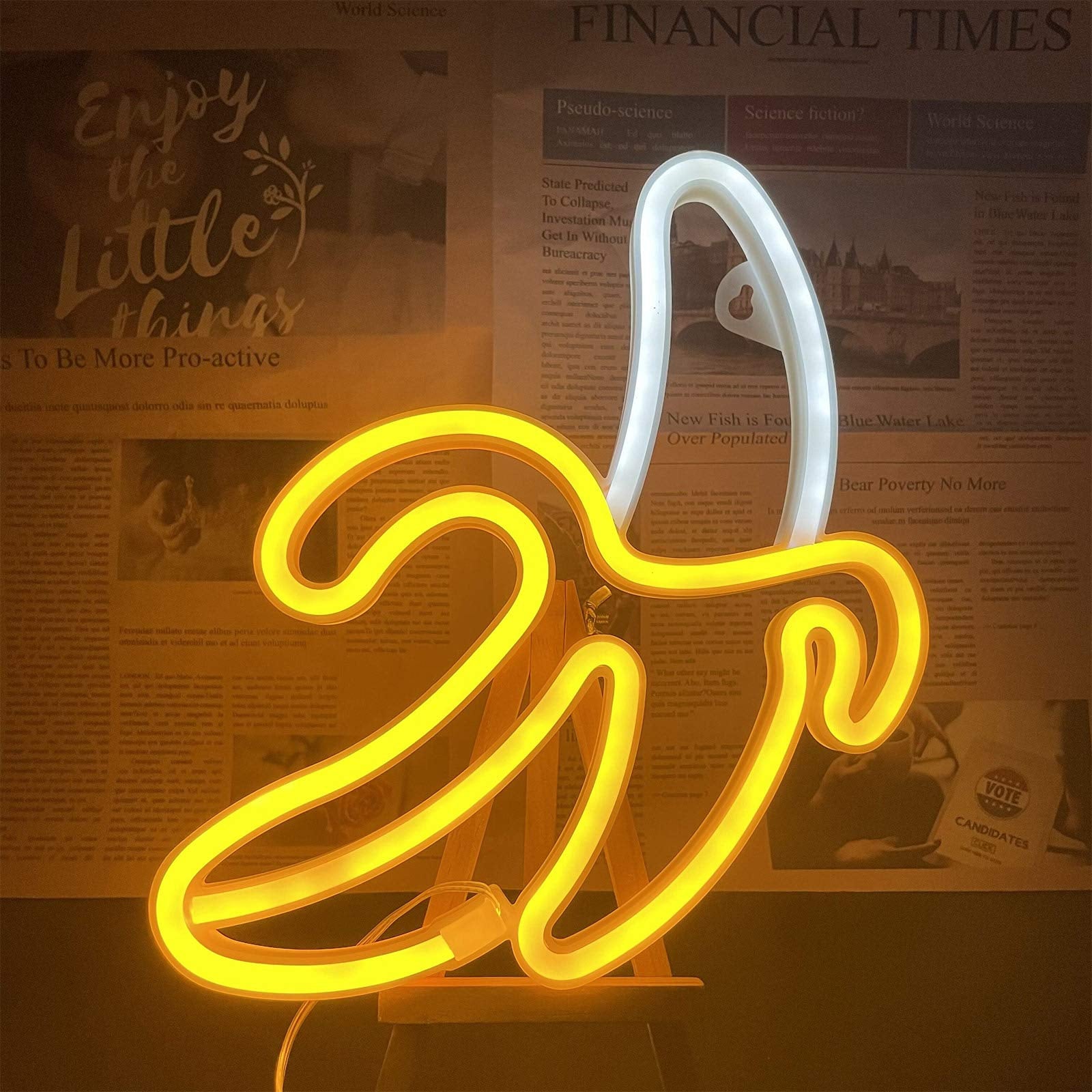 Enuoli Led Banana Neon Signs Decorative Neon Light Usb Or Battery Operated For Home Banana Night Light Art Banana Neon Wall Deco
