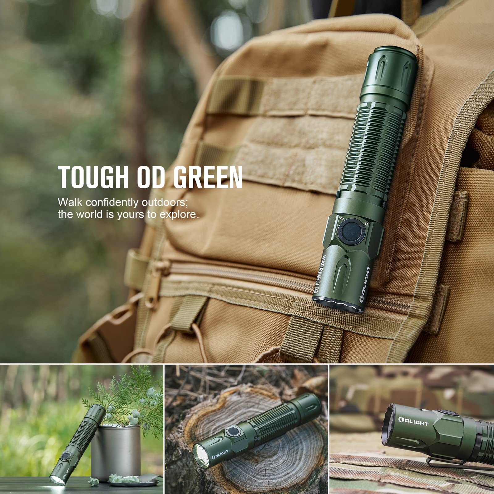 Olight Warrior 3S 2300 Lumens Rechargeable Tactical Flashlight, Compact Dual-Switches Led Bright Light With Proximity Sensor, Po