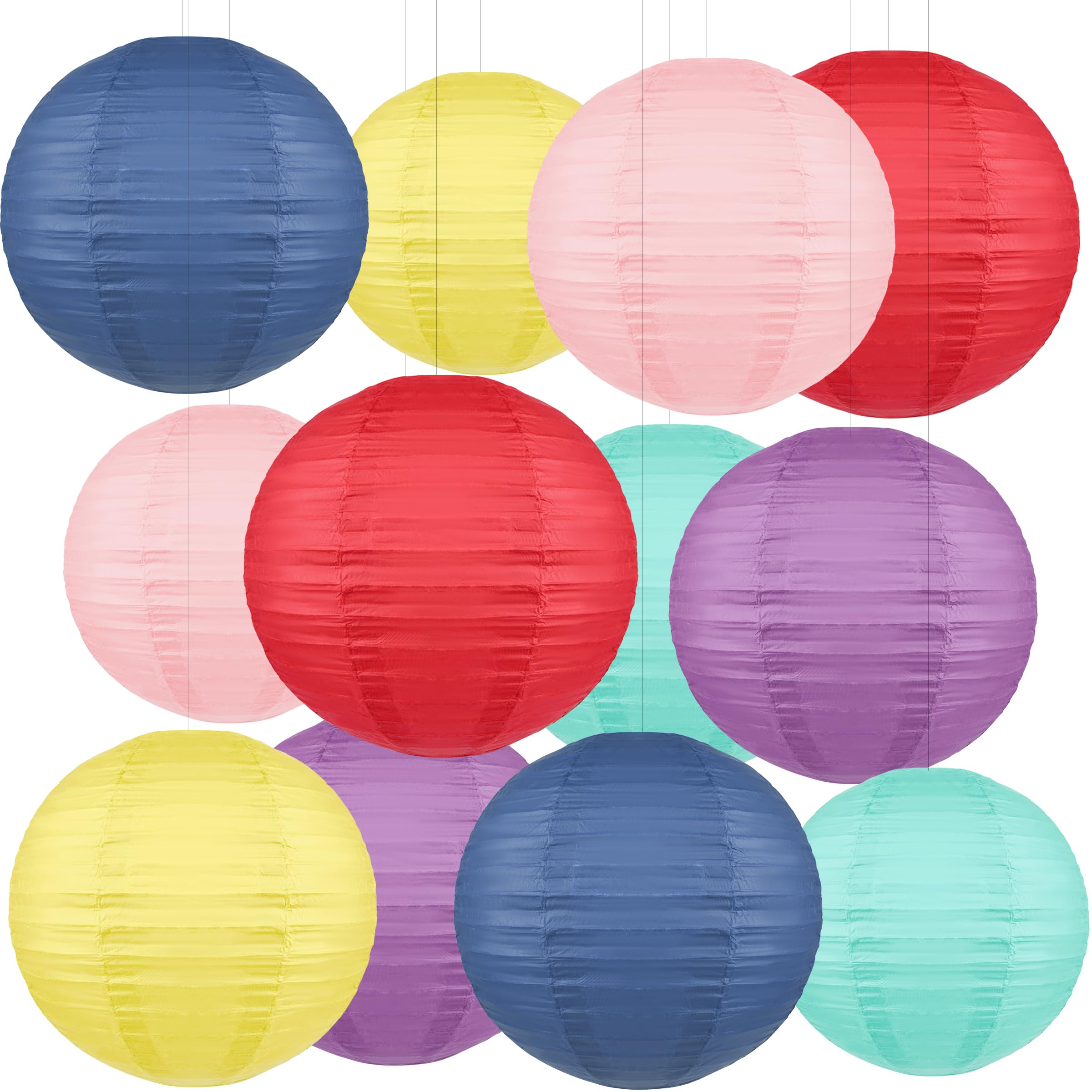 12Pcs Boho Rainbow Hanging Paper Lanterns, Colorful Pastel 10    Paper Lanterns For Classroom Ceiling Decor, School, Party, Baby