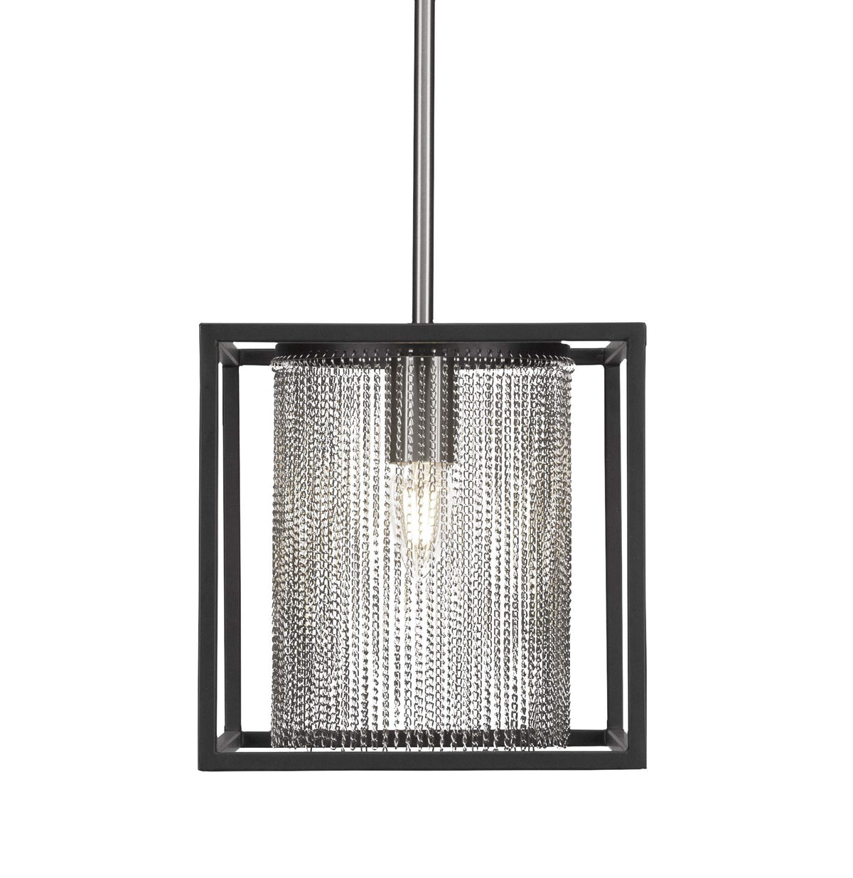 Cadina 1 Light Mini Pendant in Matte Black & Brushed Nickel (1321-MBBN)
