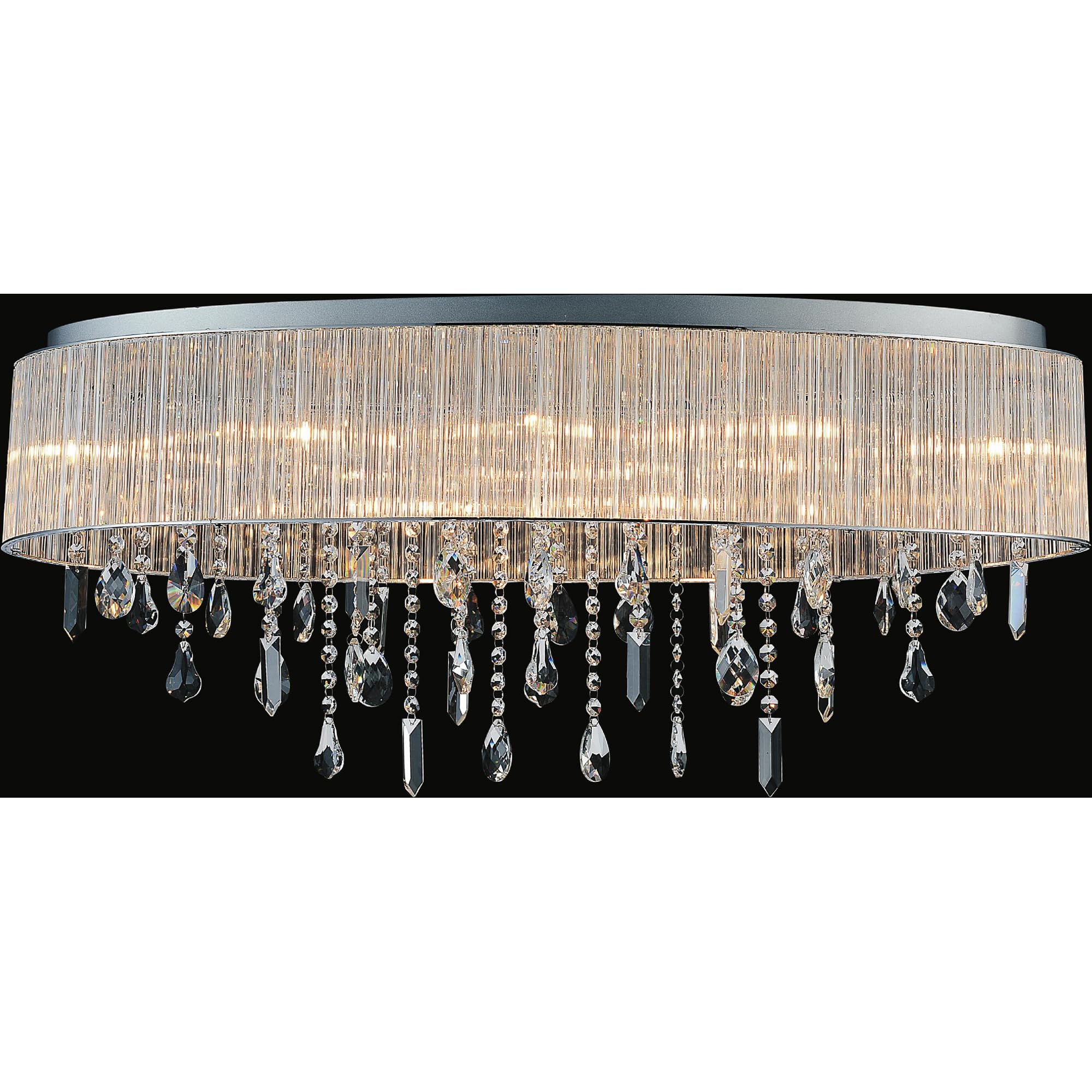 CWI Lighting Jacquimo 10 Light Drum Shade Metal Flush Mount Light in Chrome