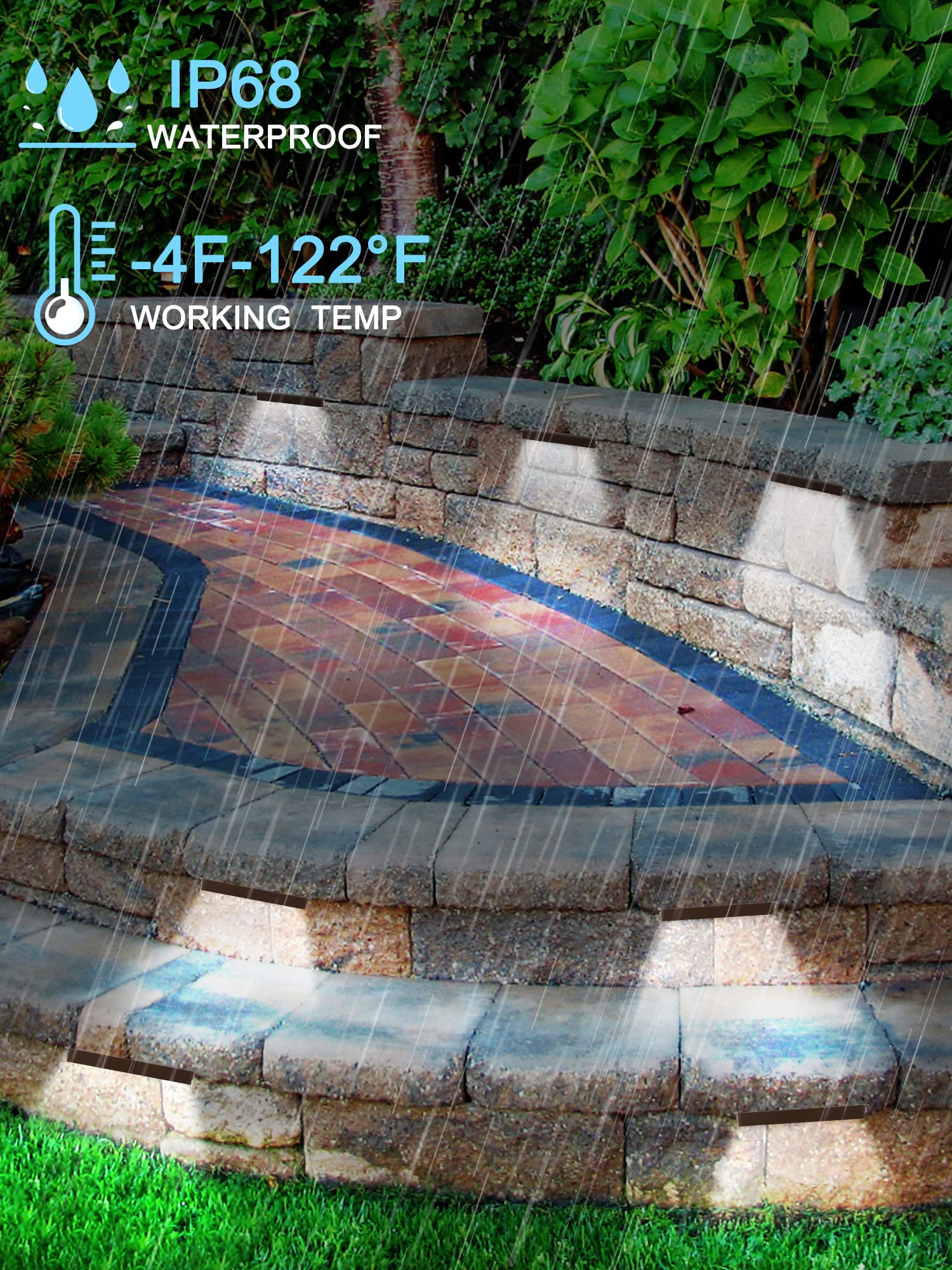 SMY Lighting Hardscape Paver Lights, 4Pack, 7 Inch, 2.5W, IP68 Waterproof, 5000K Daylight, Aluminum, Model SMY4HC