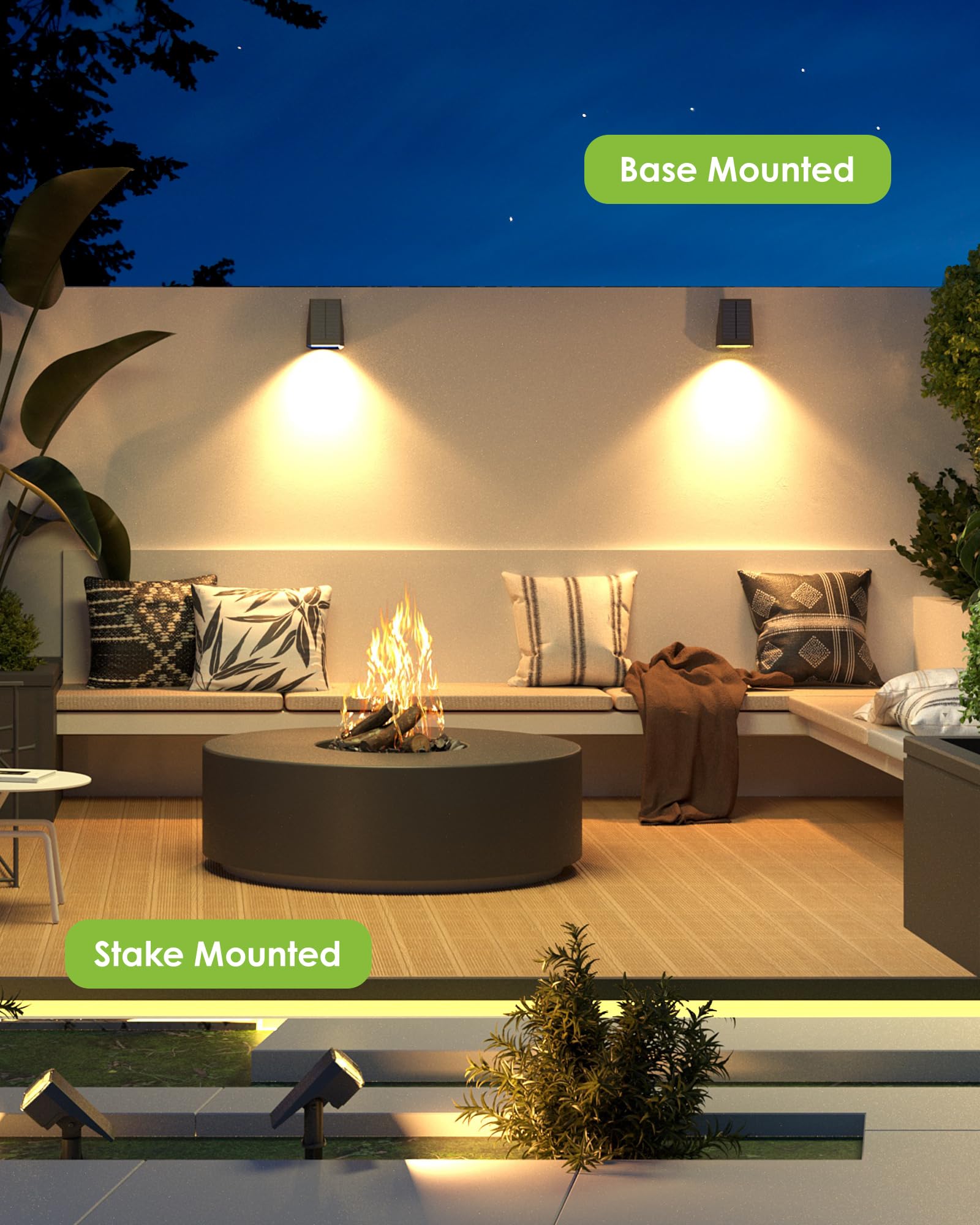 Auderwin Solar Spot Lights Outdoor Waterproof Ip65 Landscape Spotlights 63 Leds 3 Lighting Modes Solar Spot Lights For Outside,