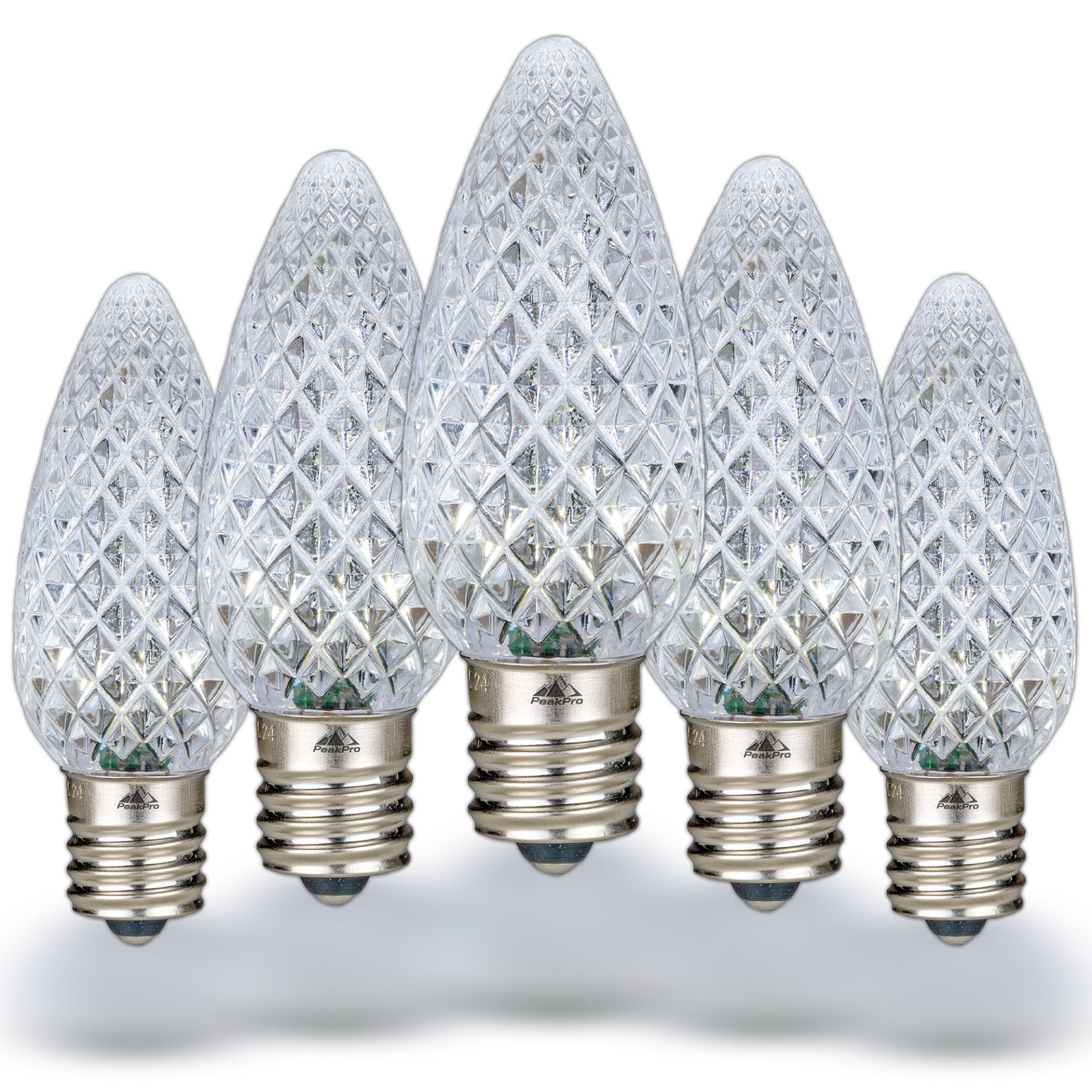 Novelty Lights 500ct Case Ultra Bright Dimmable Outdoor Faceted Christmas Decorative LED Bulbs (Pure White)