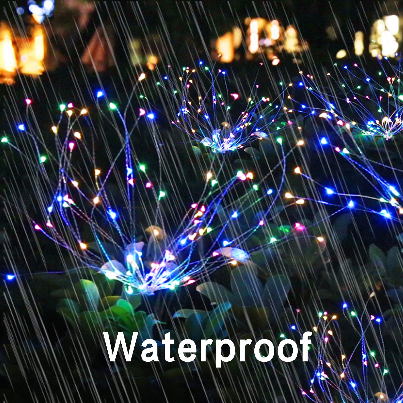 Anordsem Fireworks Lights For Outside Decorations: Christmas Solar Garden Light Waterproof For Yard Outdoor Decor - Led Fairy Sparklers Firework Starburst Lamp Patio Pathway Lawn Decorative