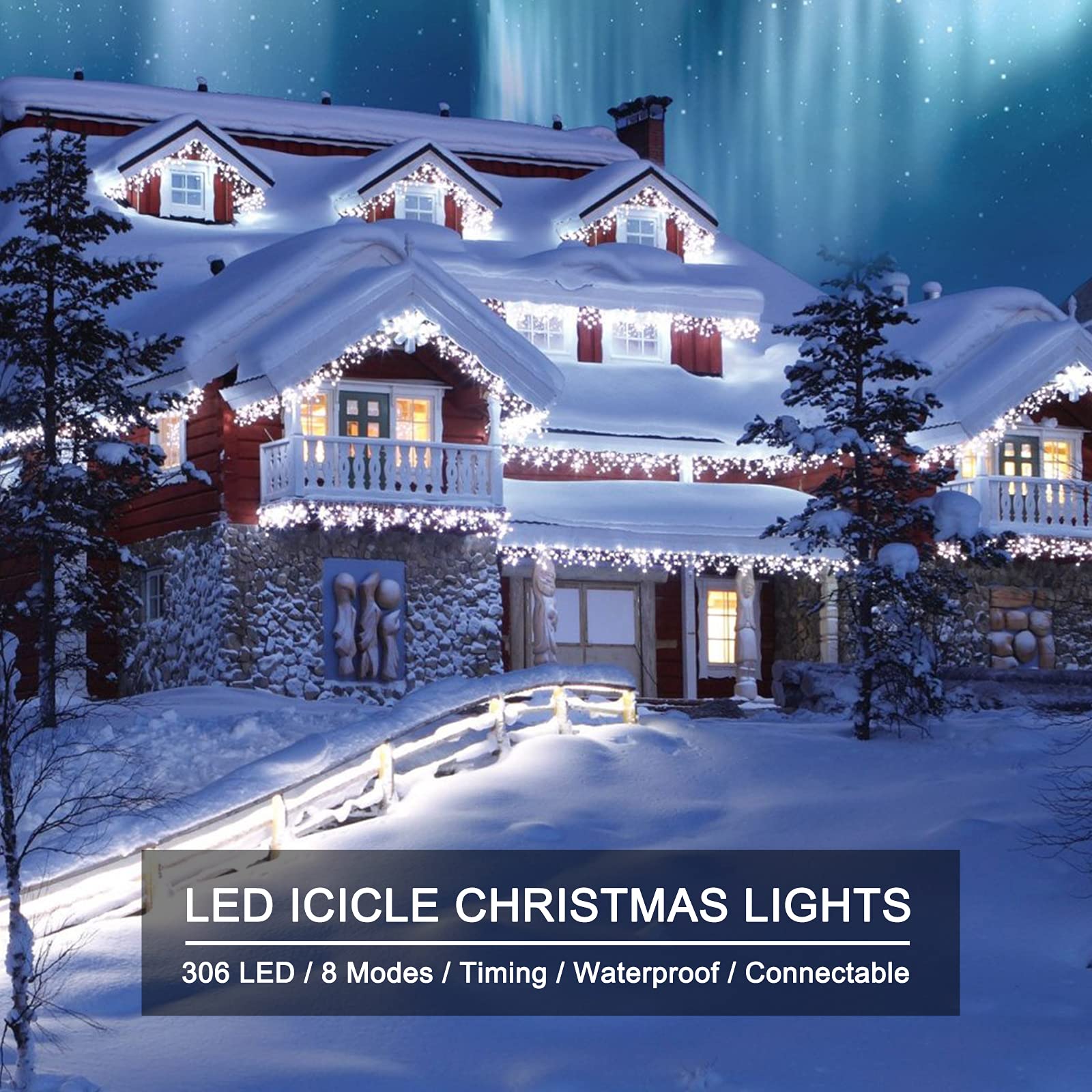 Icicle Lights Outdoor, 40Ft White Christmas Lights With 81 Drops, 432 Led Icicle Christmas Lights Outdoor With Remote And Timer,